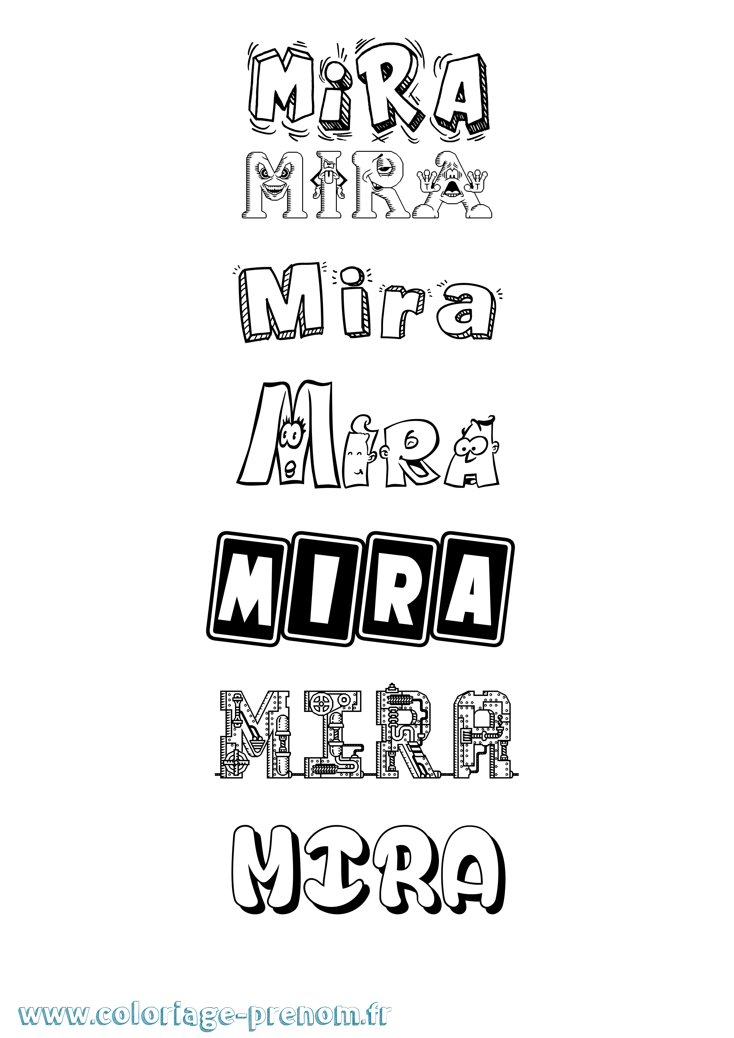 Coloriage Mira Coloriage prénom Mira