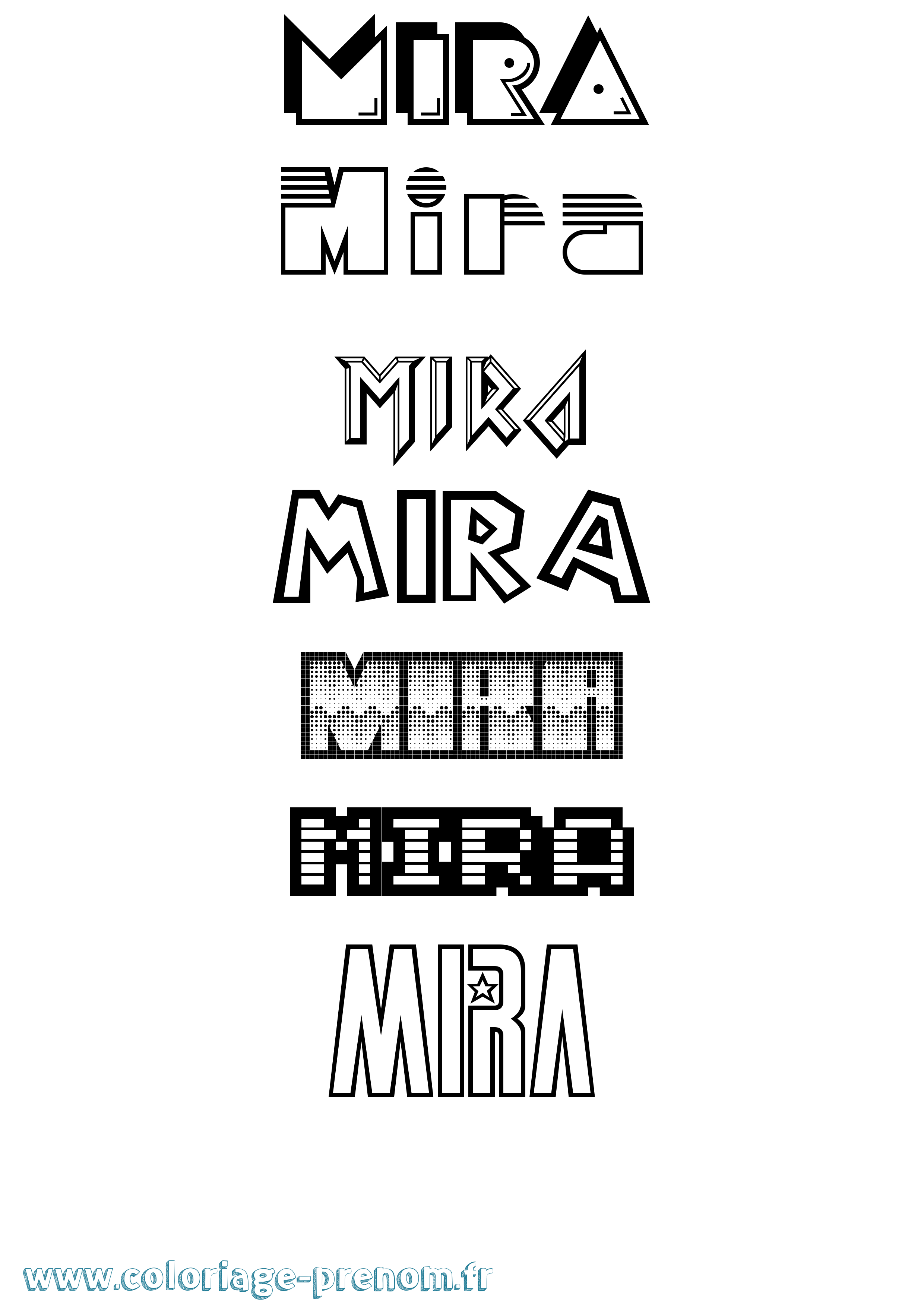 Coloriage Mira Coloriage prénom Mira