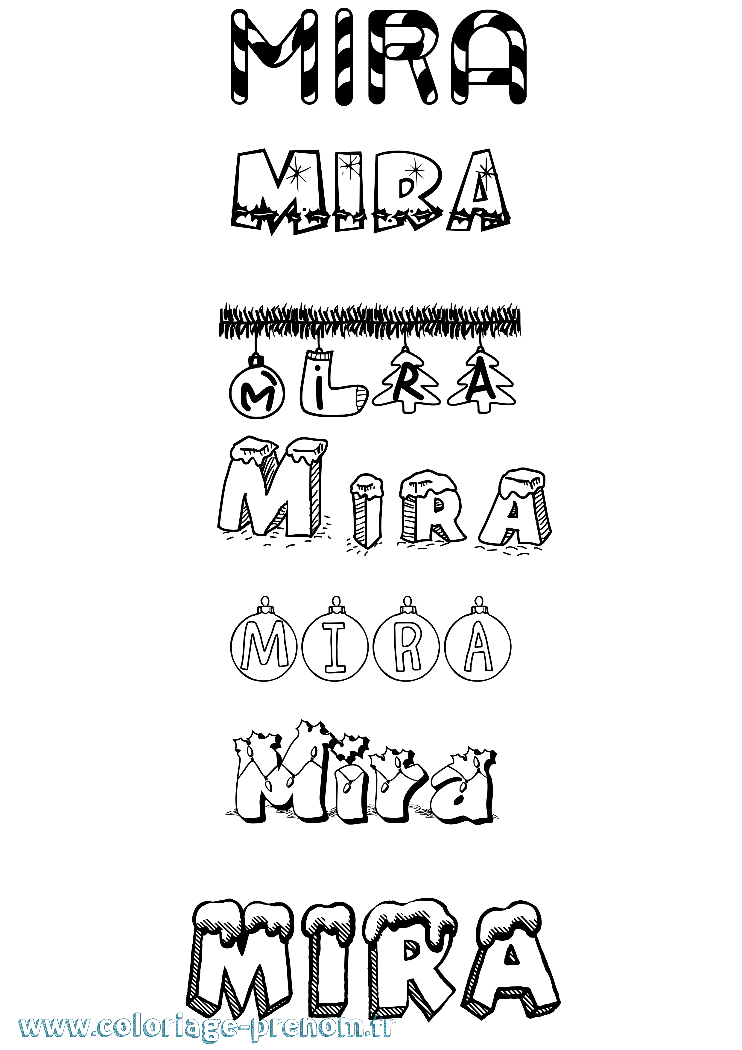 Coloriage Mira Coloriage prénom Mira