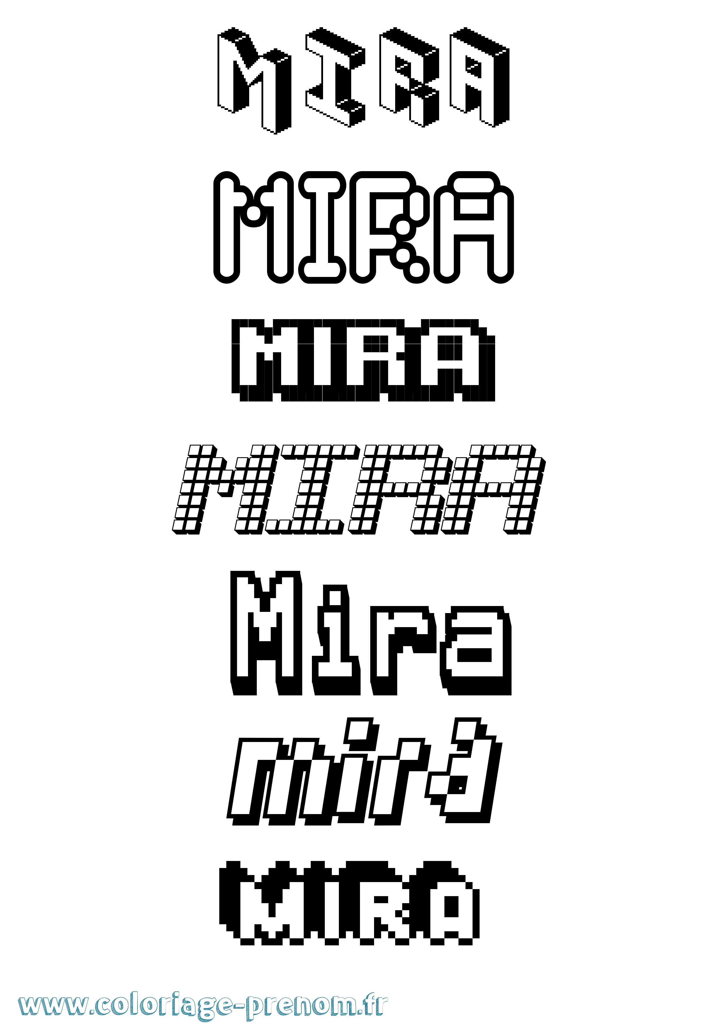 Coloriage Mira Coloriage prénom Mira