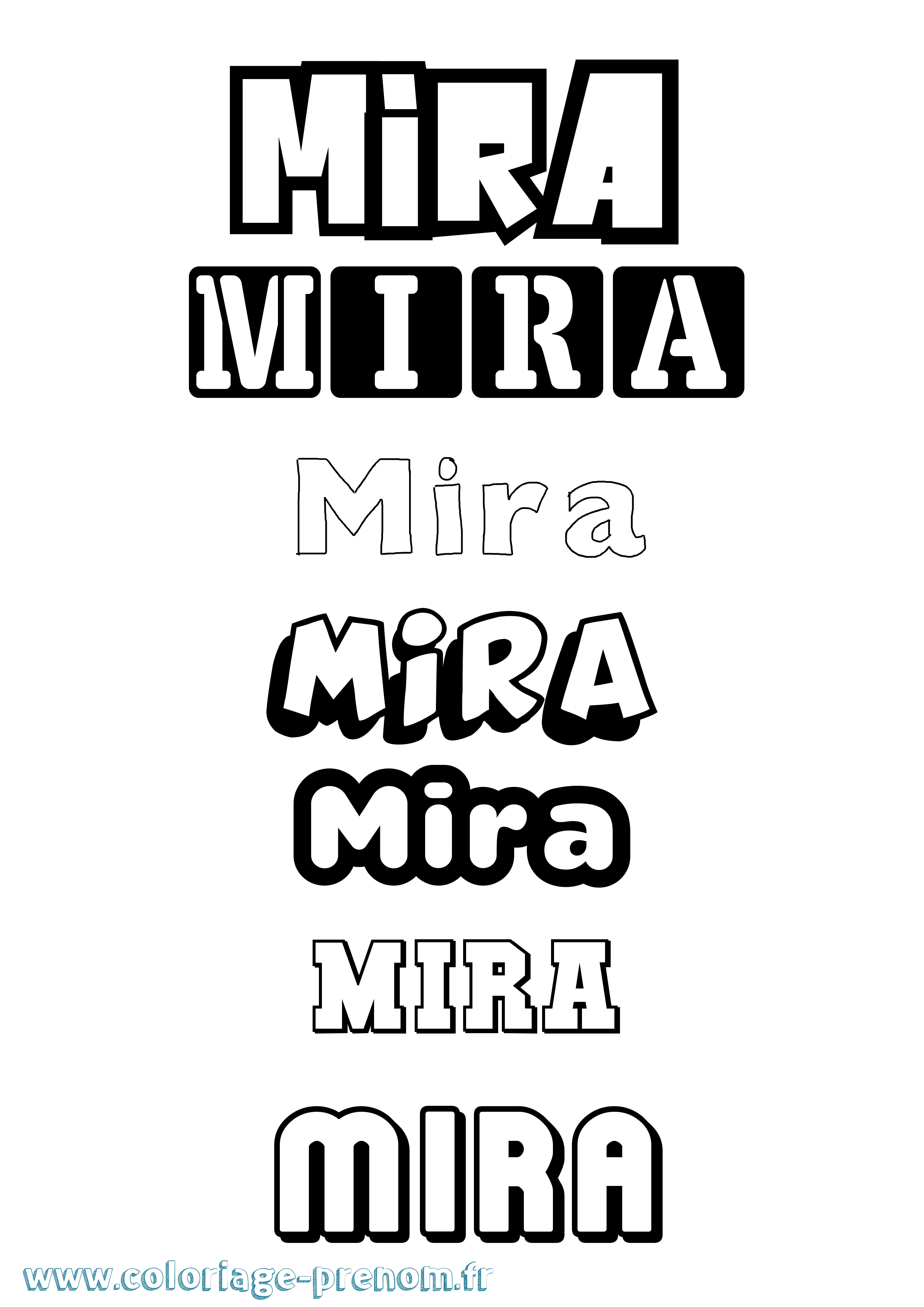 Coloriage prénom Mira