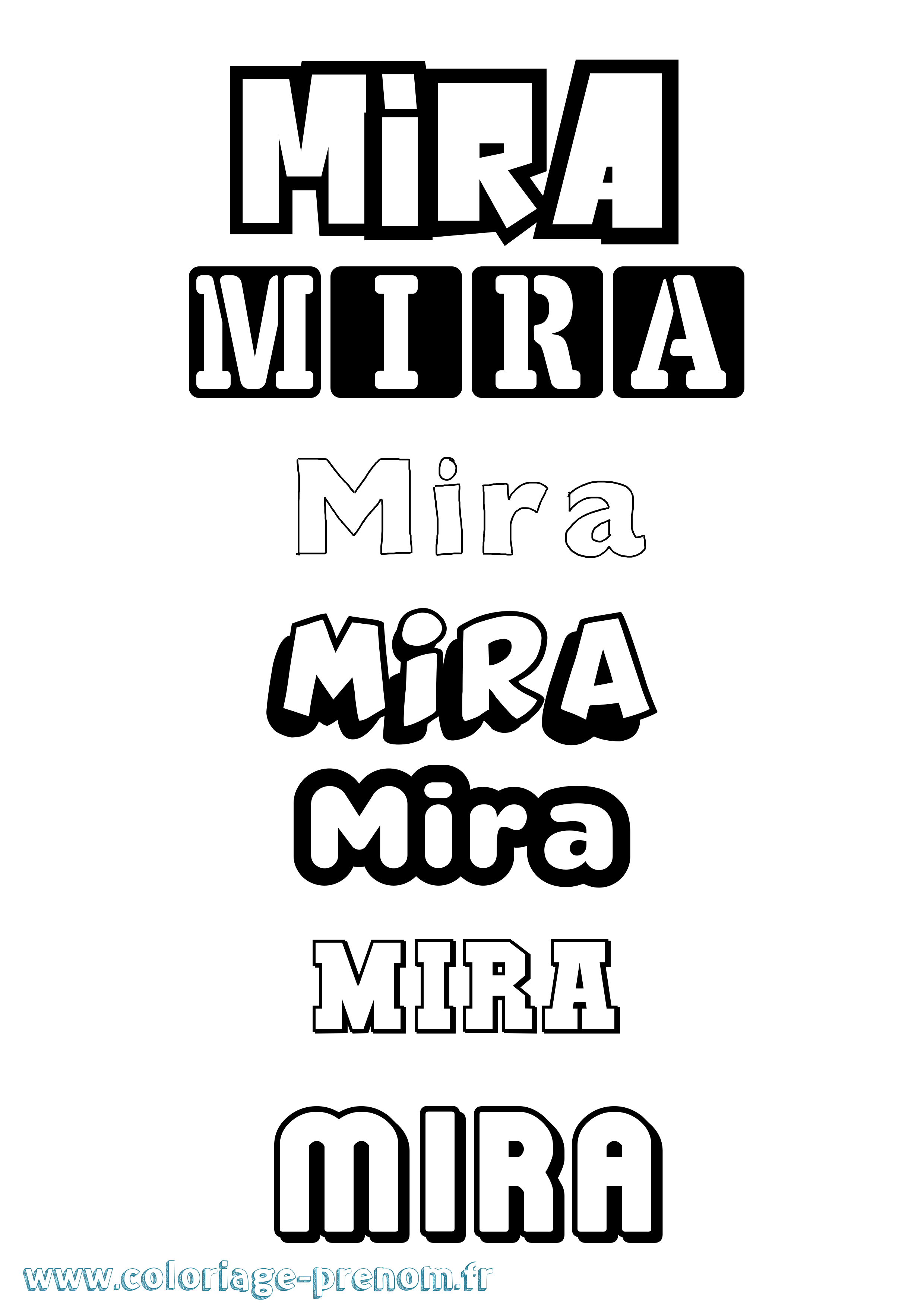 Coloriage Mira Coloriage prénom Mira