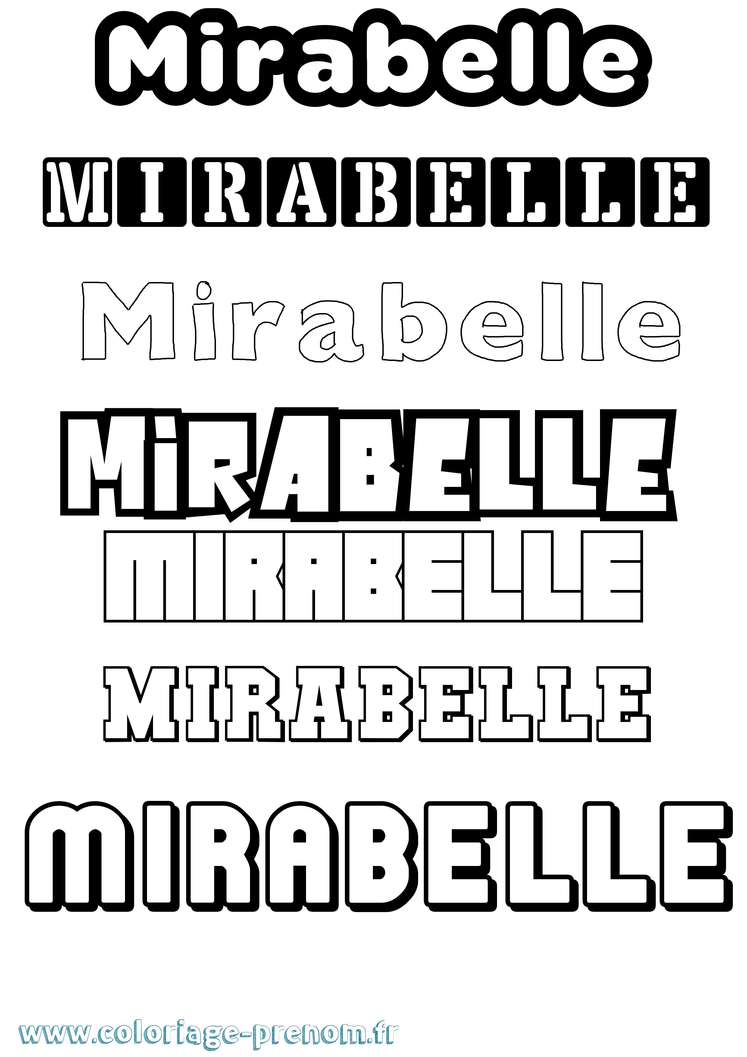 Coloriage prénom Mirabelle Simple