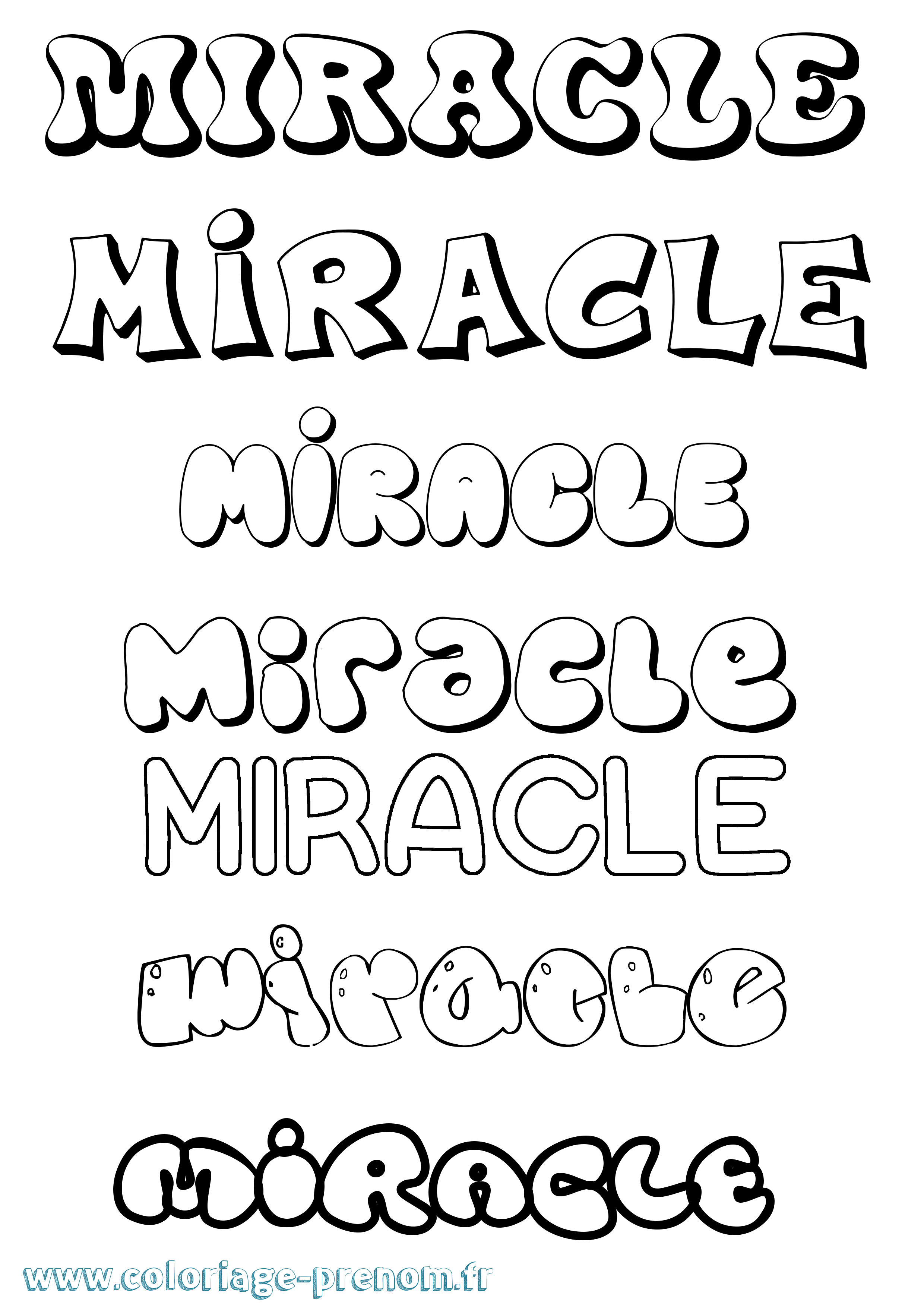 Coloriage prénom Miracle Bubble
