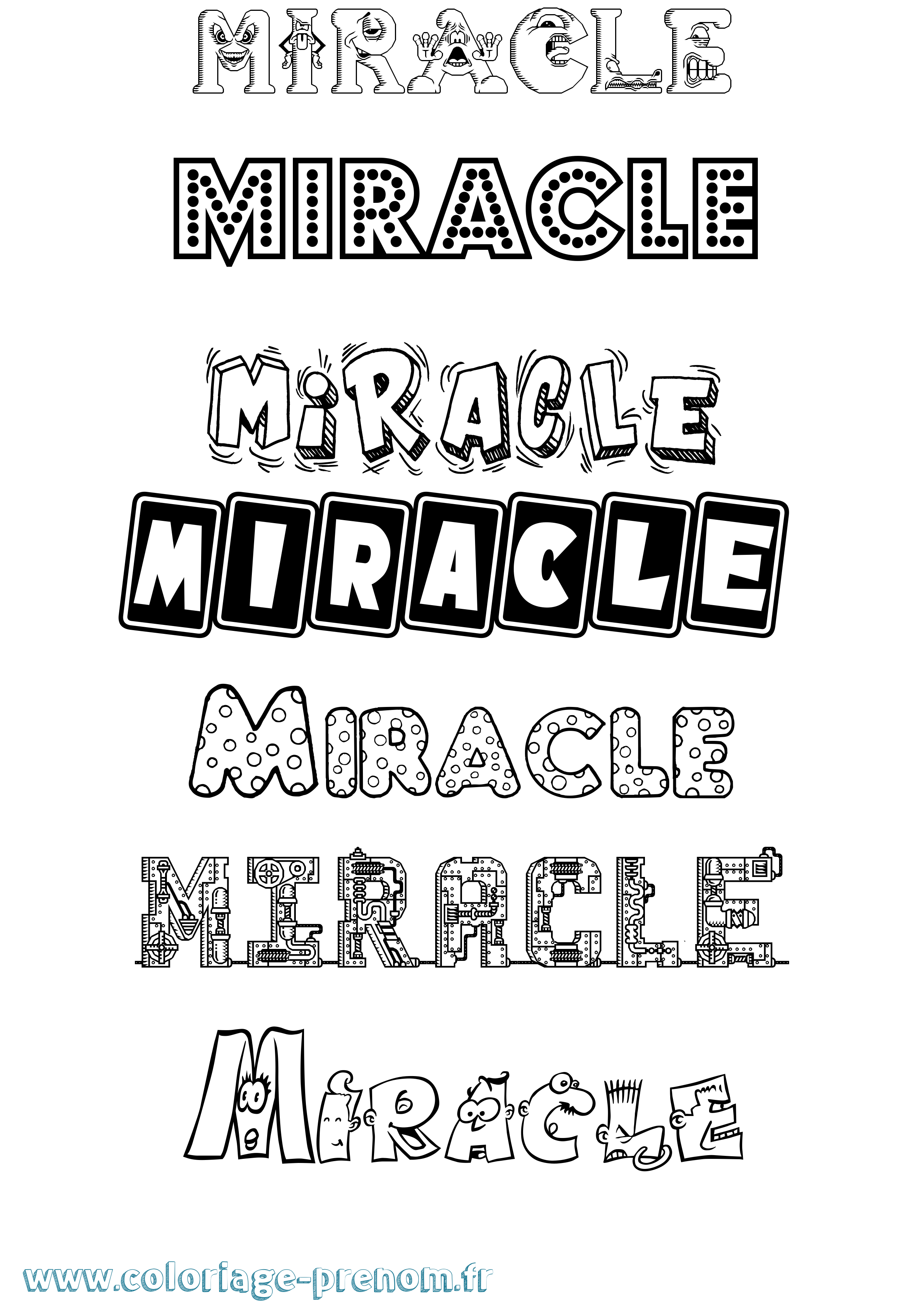 Coloriage prénom Miracle Fun