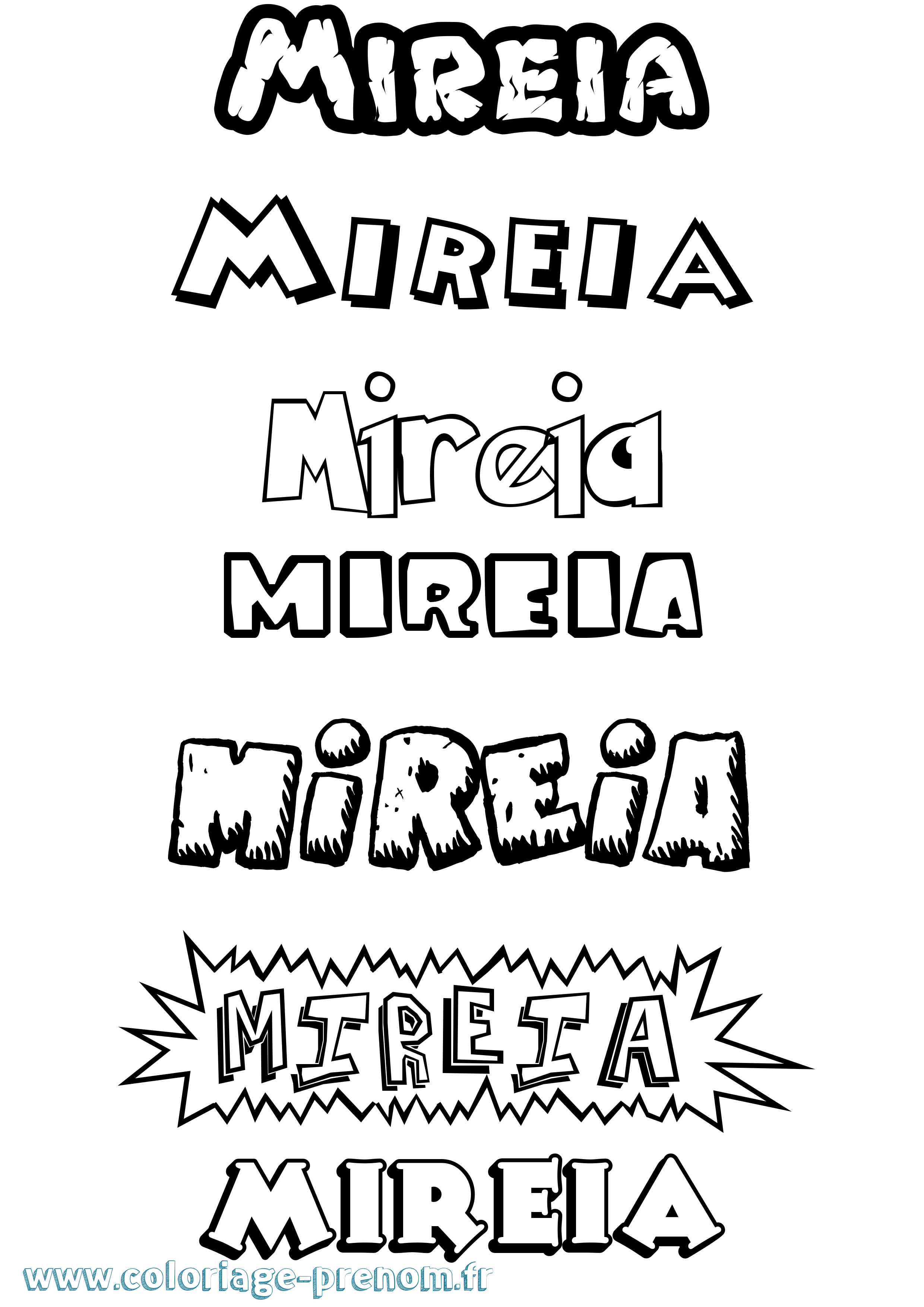 Coloriage Mireia Dessin Animé Coloriage prénom Mireia Dessin Animé