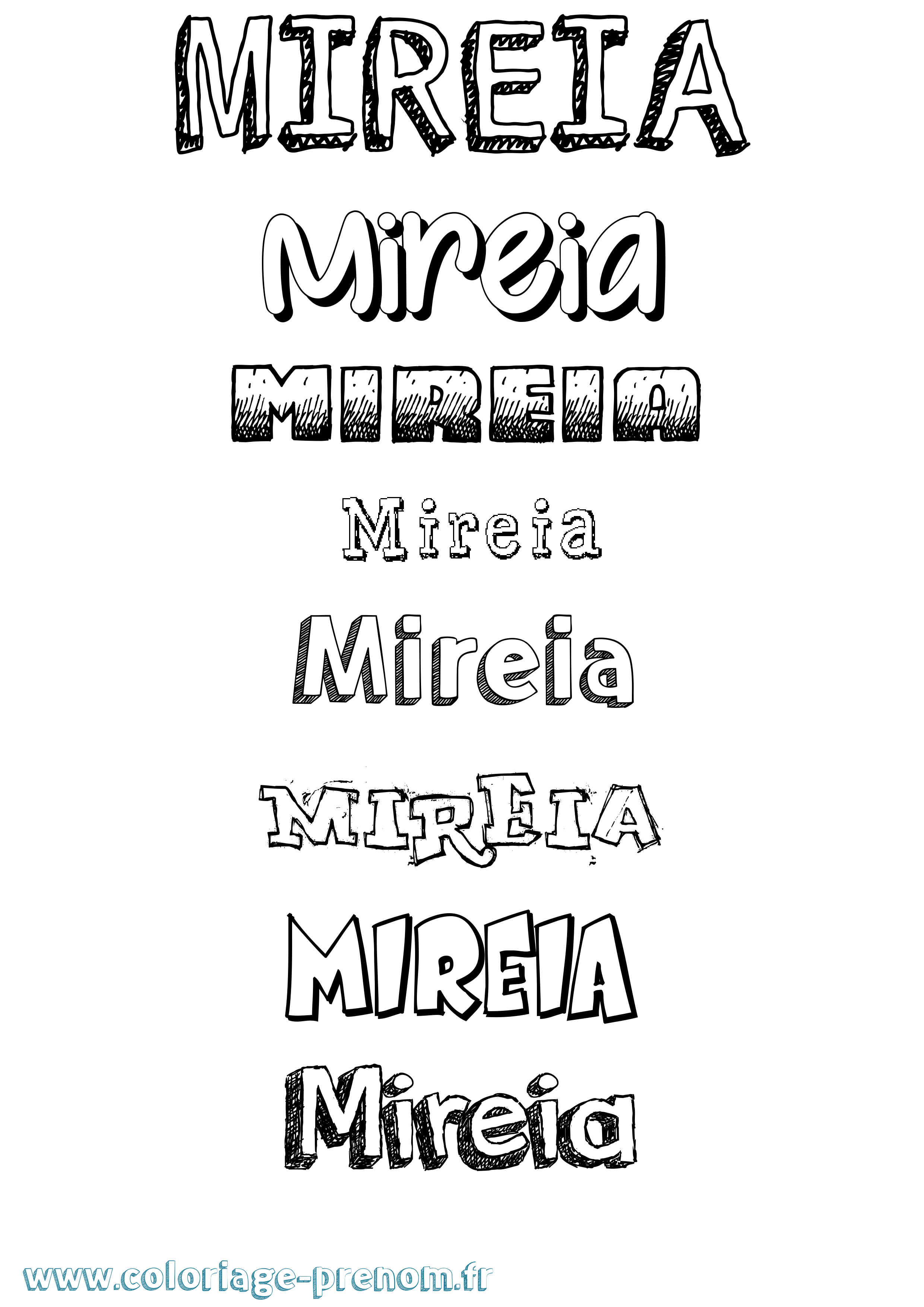 Coloriage prénom Mireia Dessiné