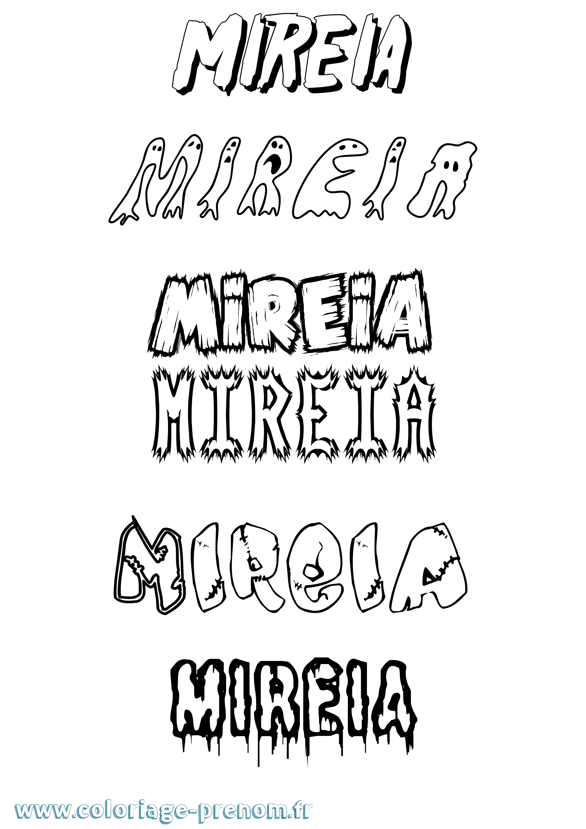Coloriage Mireia Frisson Coloriage prénom Mireia Frisson