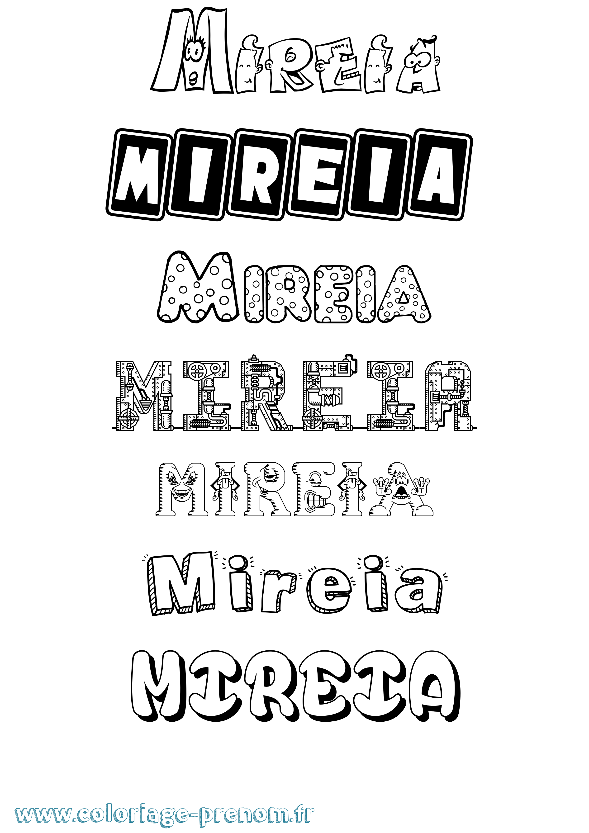 Coloriage Mireia Fun Coloriage prénom Mireia Fun