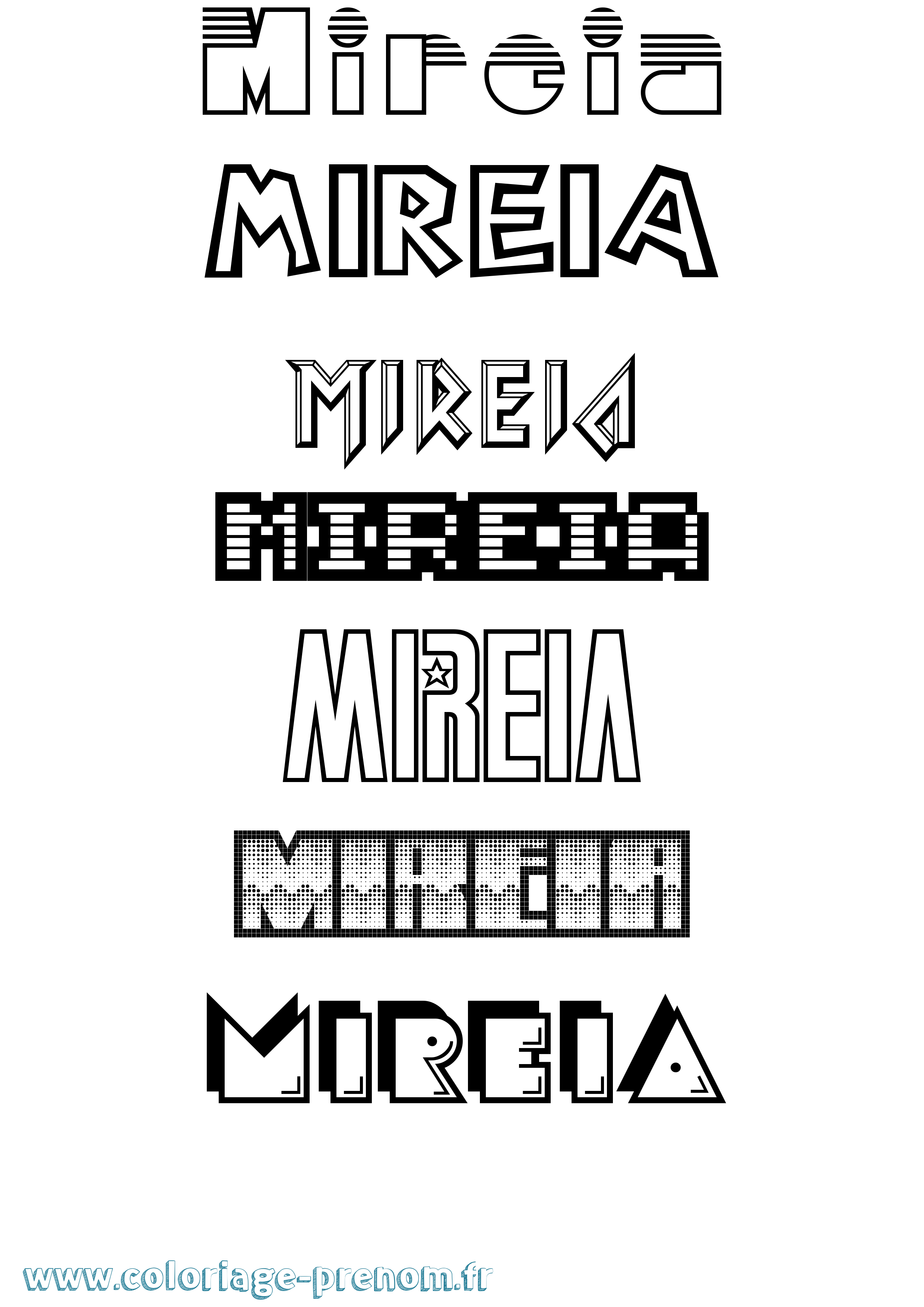 Coloriage prénom Mireia Jeux Vidéos