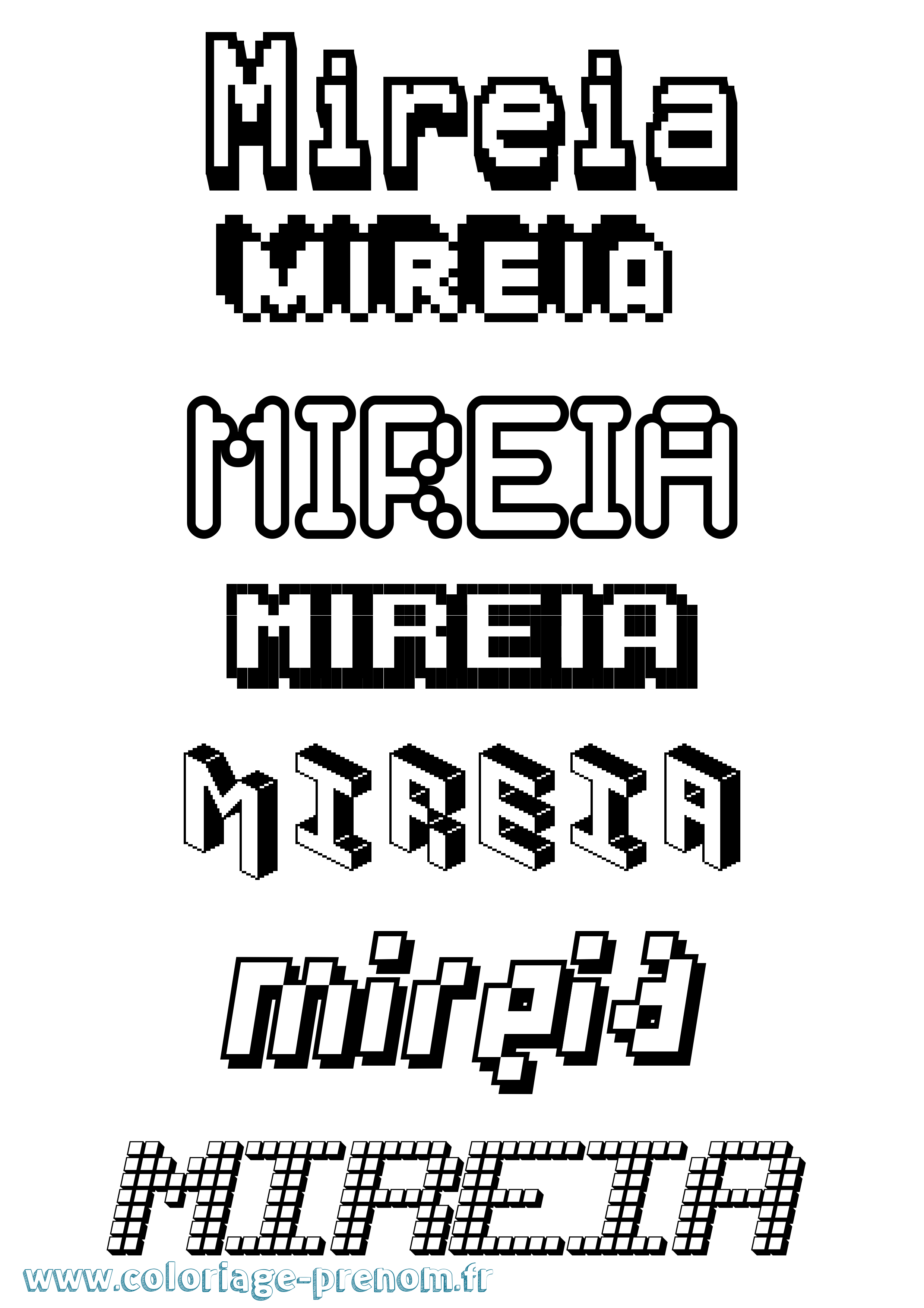 Coloriage Mireia Pixel Coloriage prénom Mireia Pixel