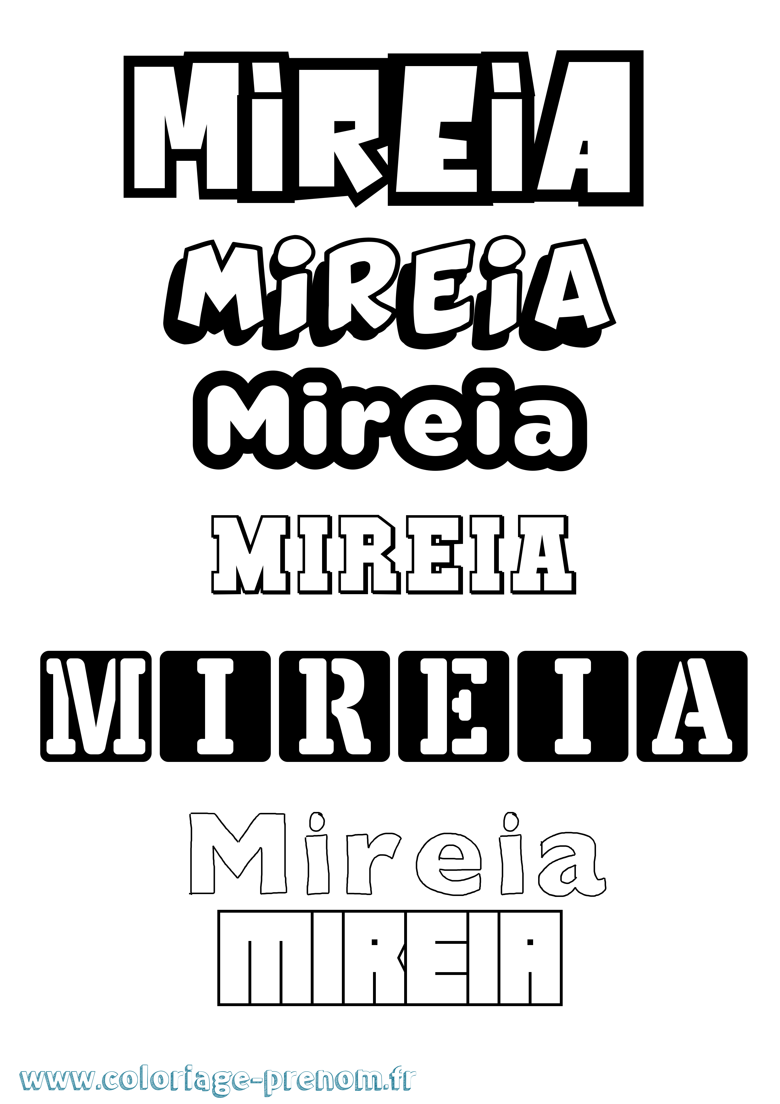 Coloriage prénom Mireia Simple