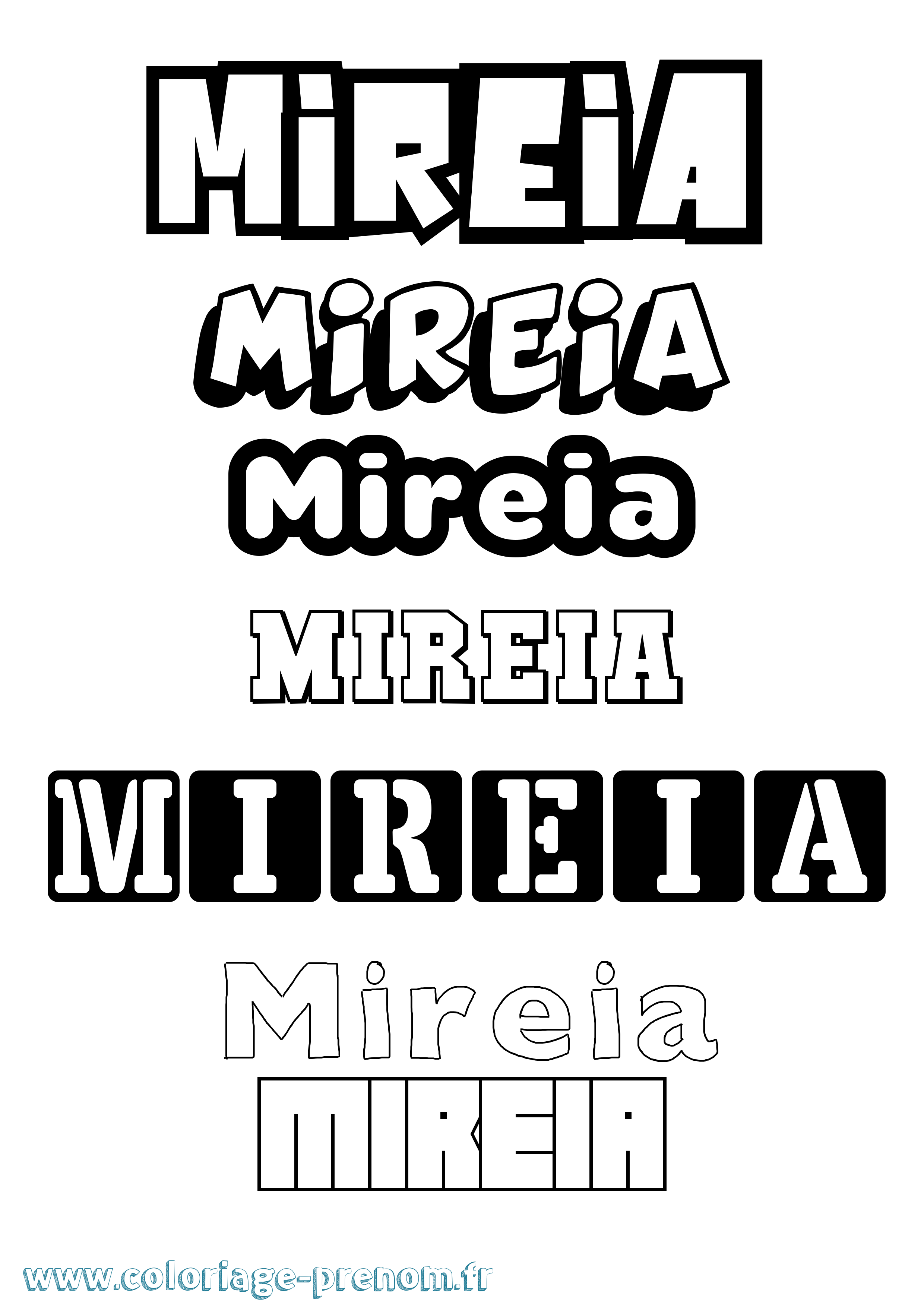 Coloriage Mireia Simple Coloriage prénom Mireia Simple