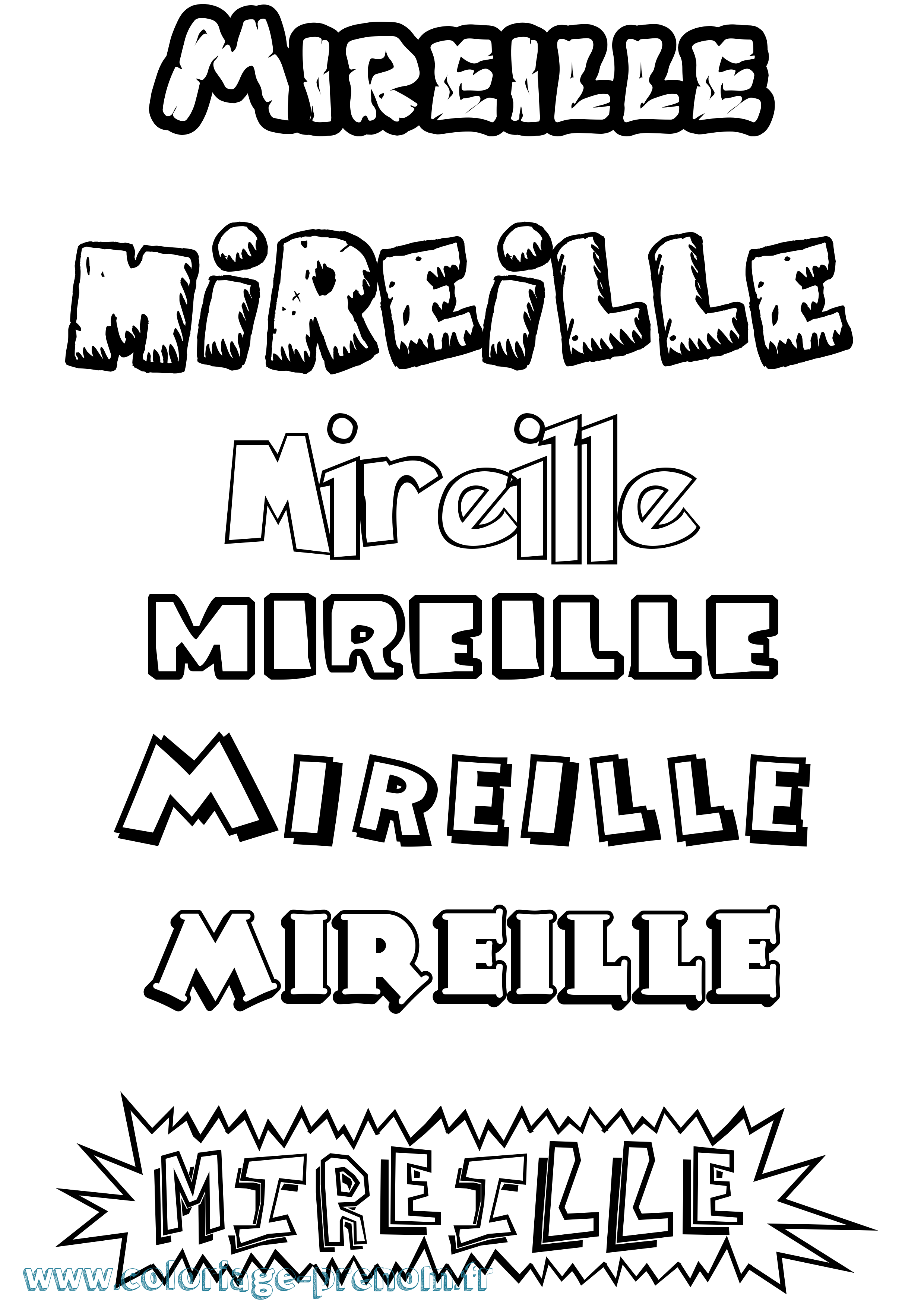 Coloriage prénom Mireille Dessin Animé