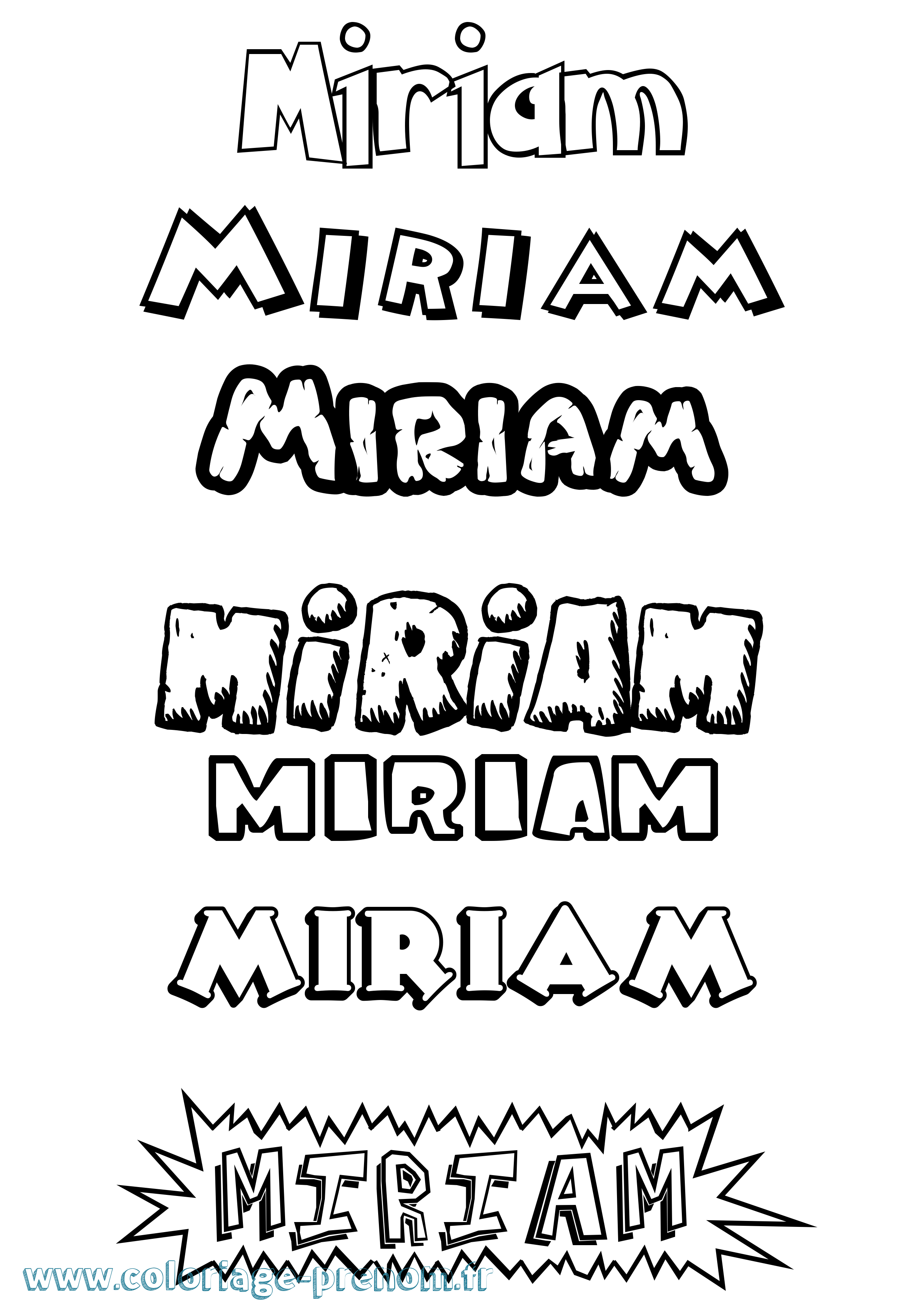 Coloriage prénom Miriam Dessin Animé