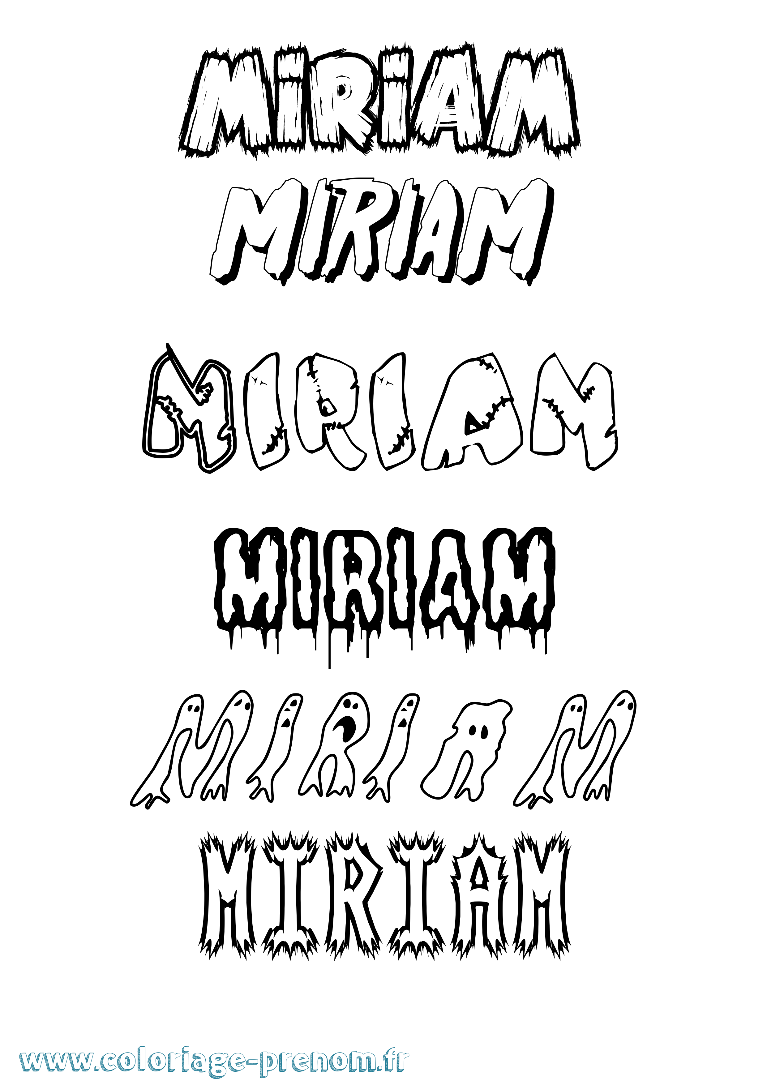 Coloriage prénom Miriam Frisson
