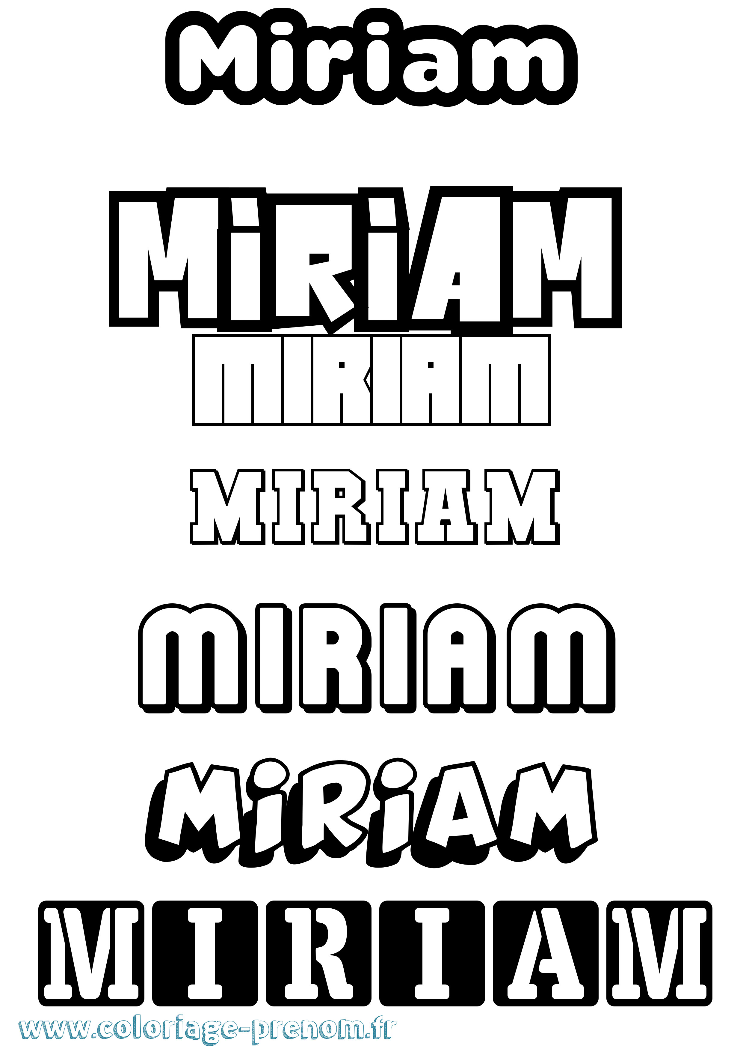 Coloriage prénom Miriam Simple