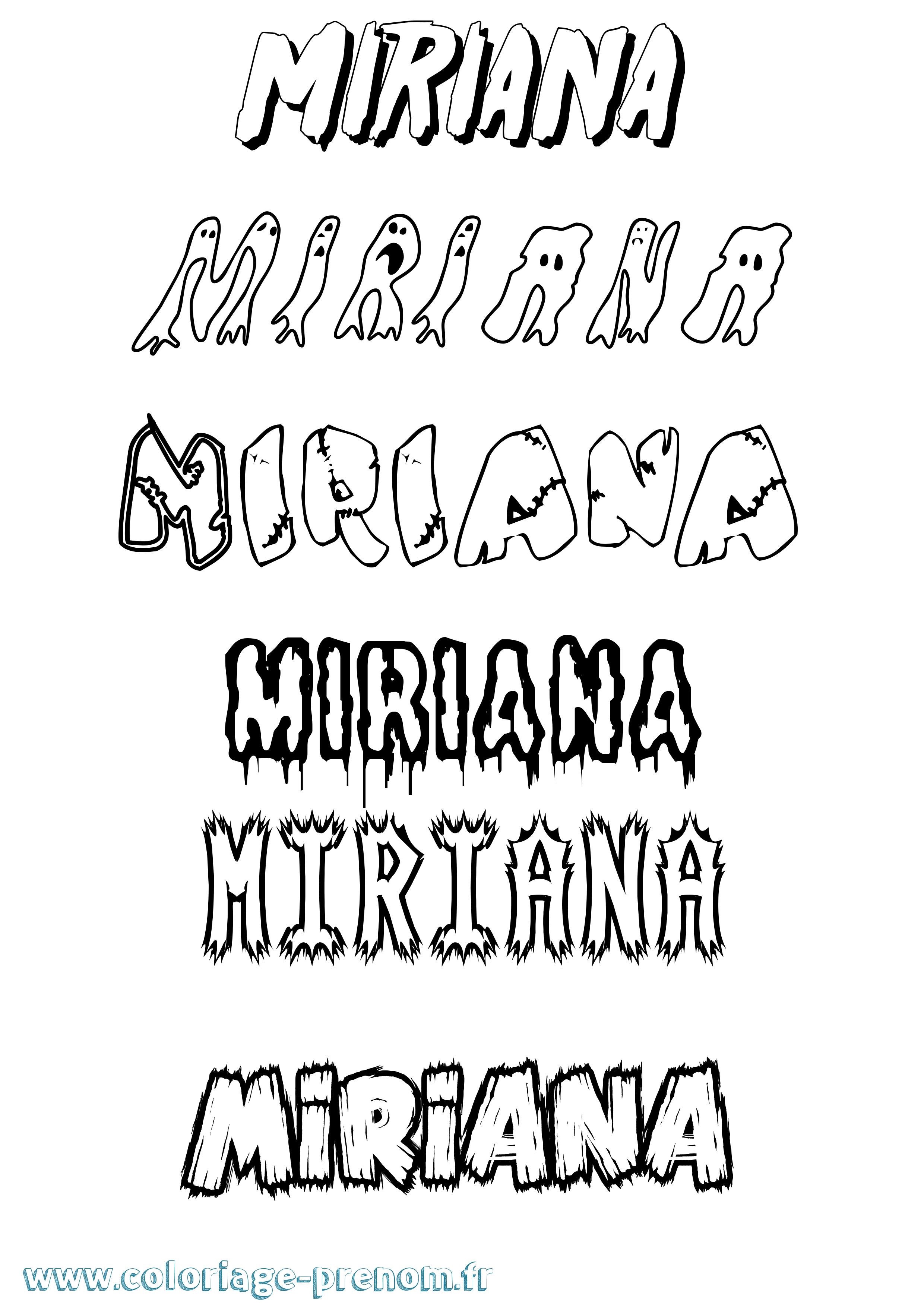 Coloriage prénom Miriana Frisson