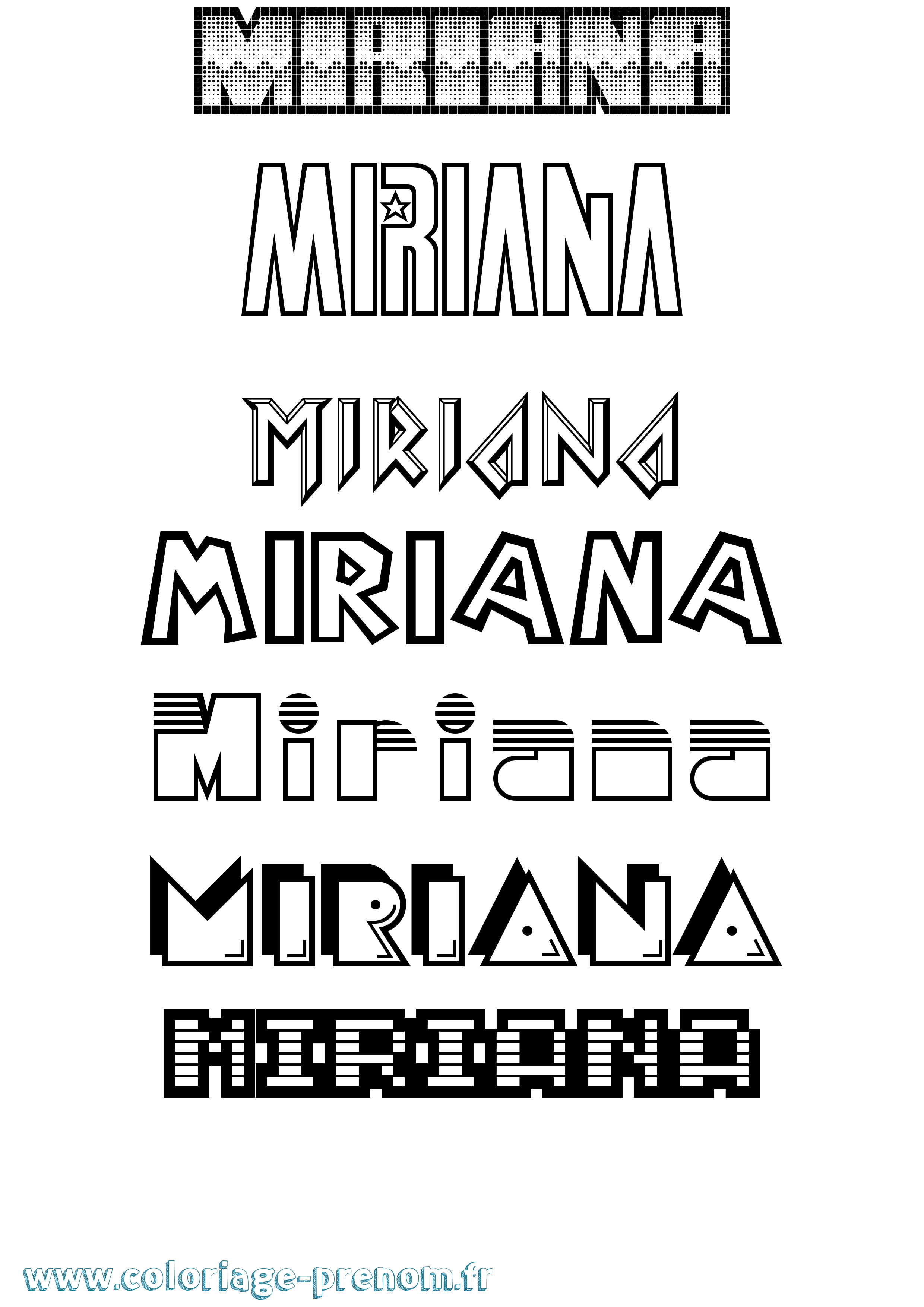 Coloriage prénom Miriana Jeux Vidéos