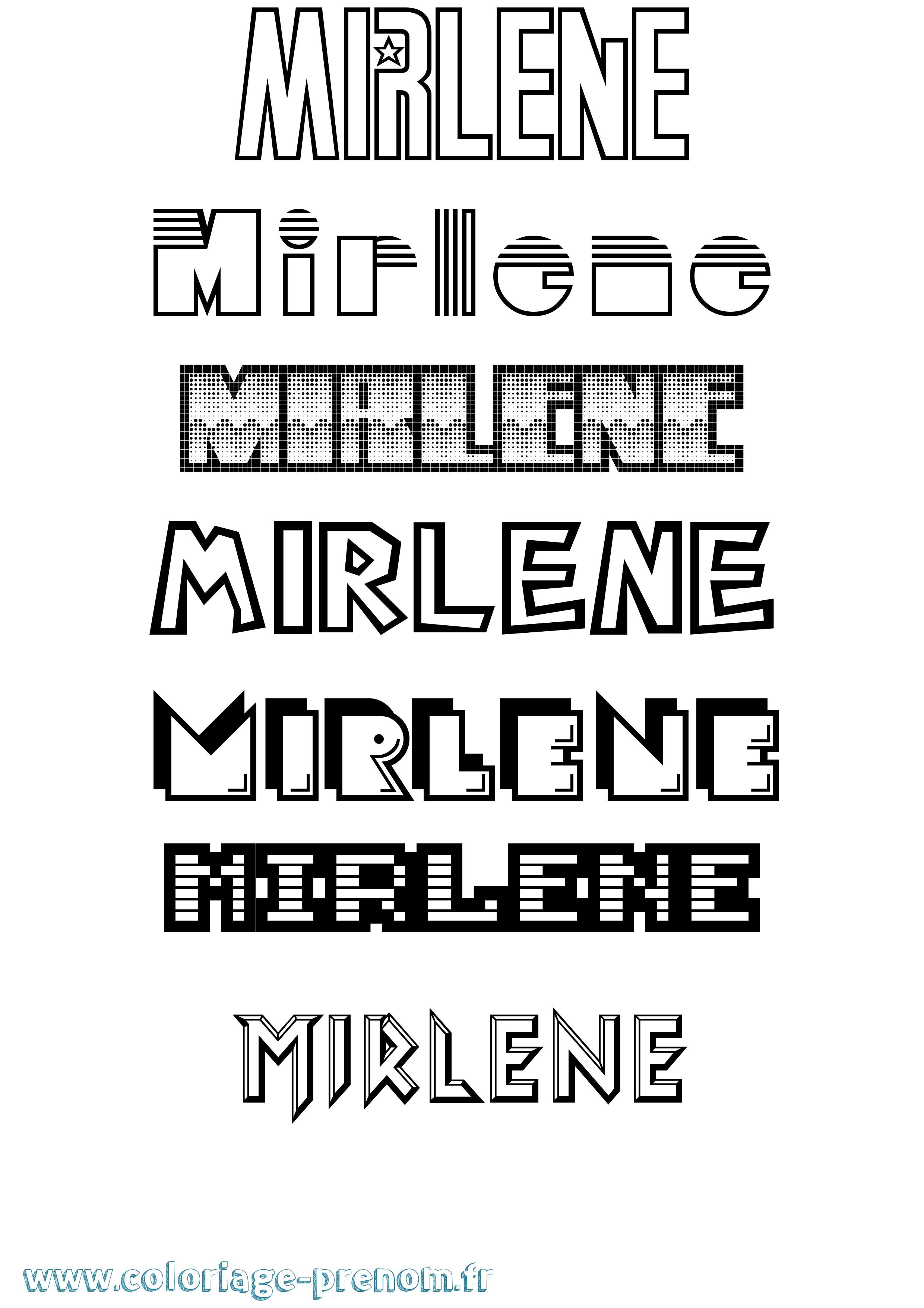 Coloriage prénom Mirlene Jeux Vidéos