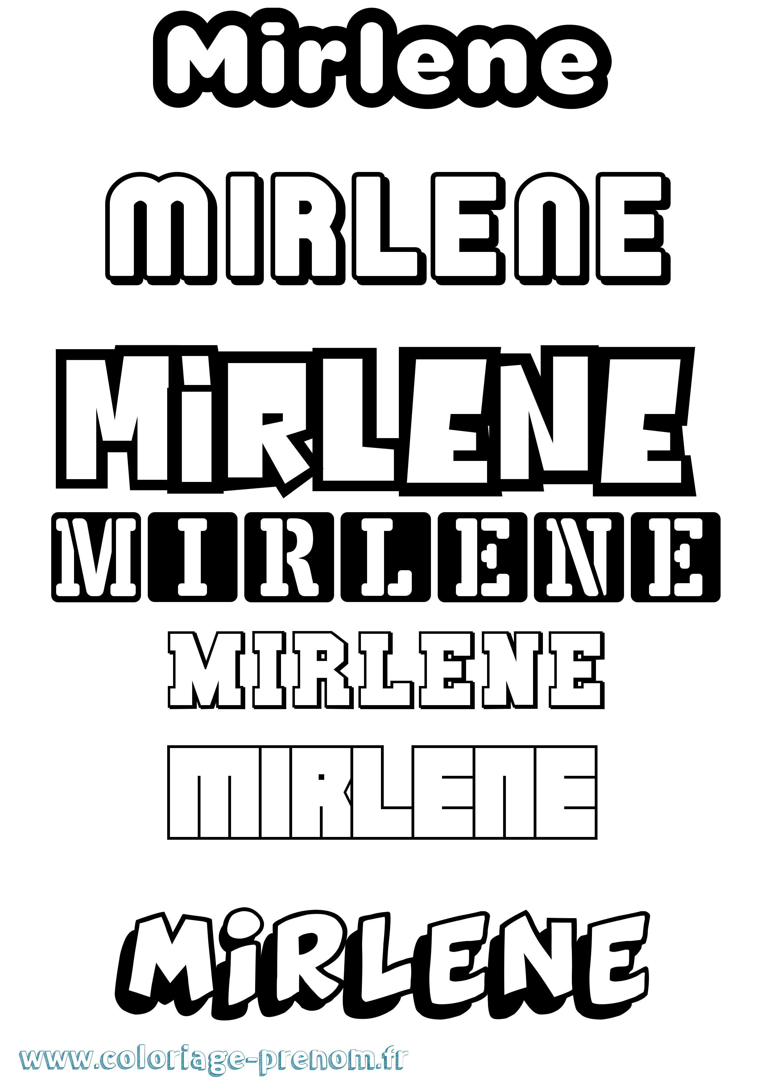 Coloriage prénom Mirlene Simple