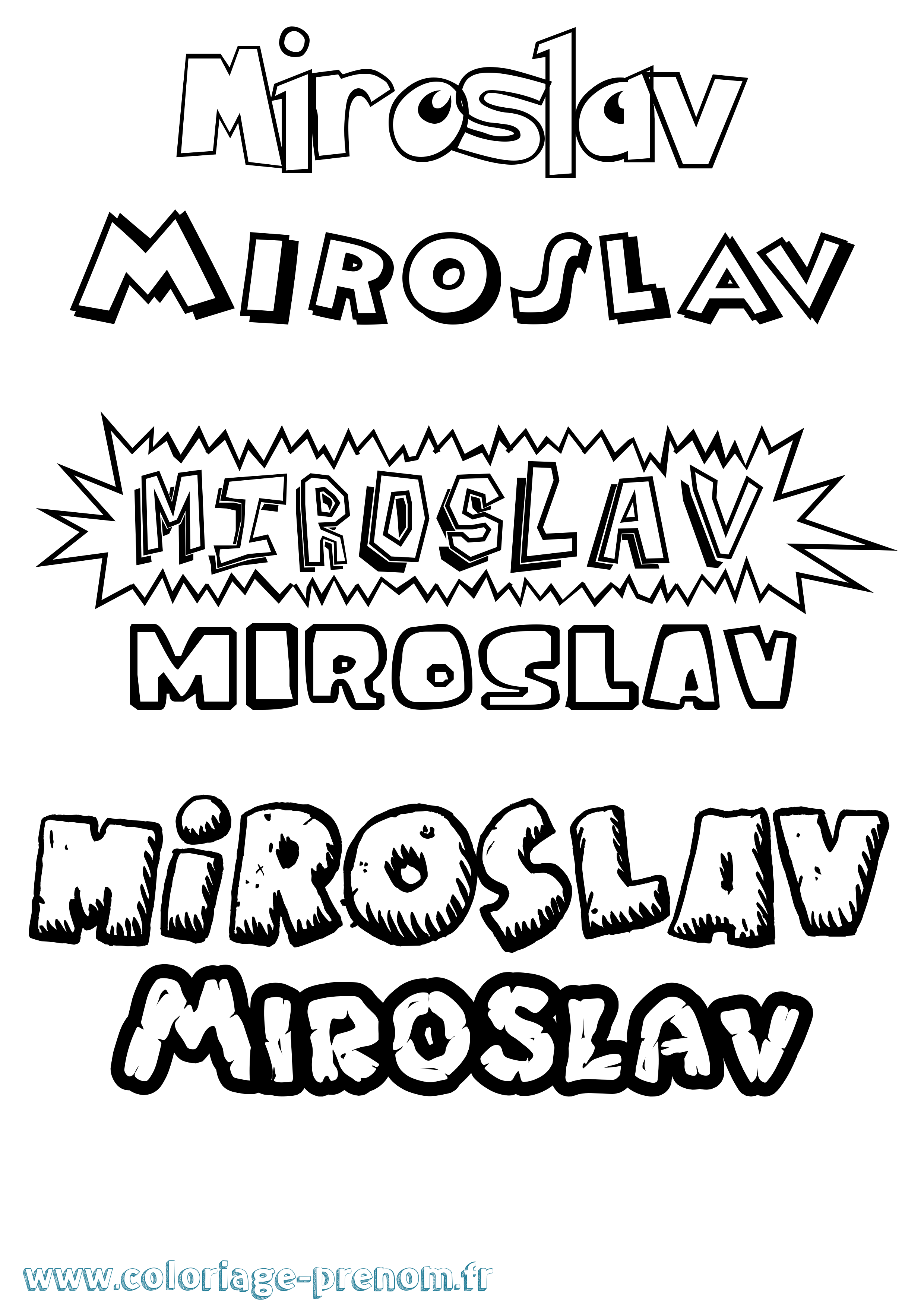 Coloriage Miroslav Dessin Animé Coloriage prénom Miroslav Dessin Animé