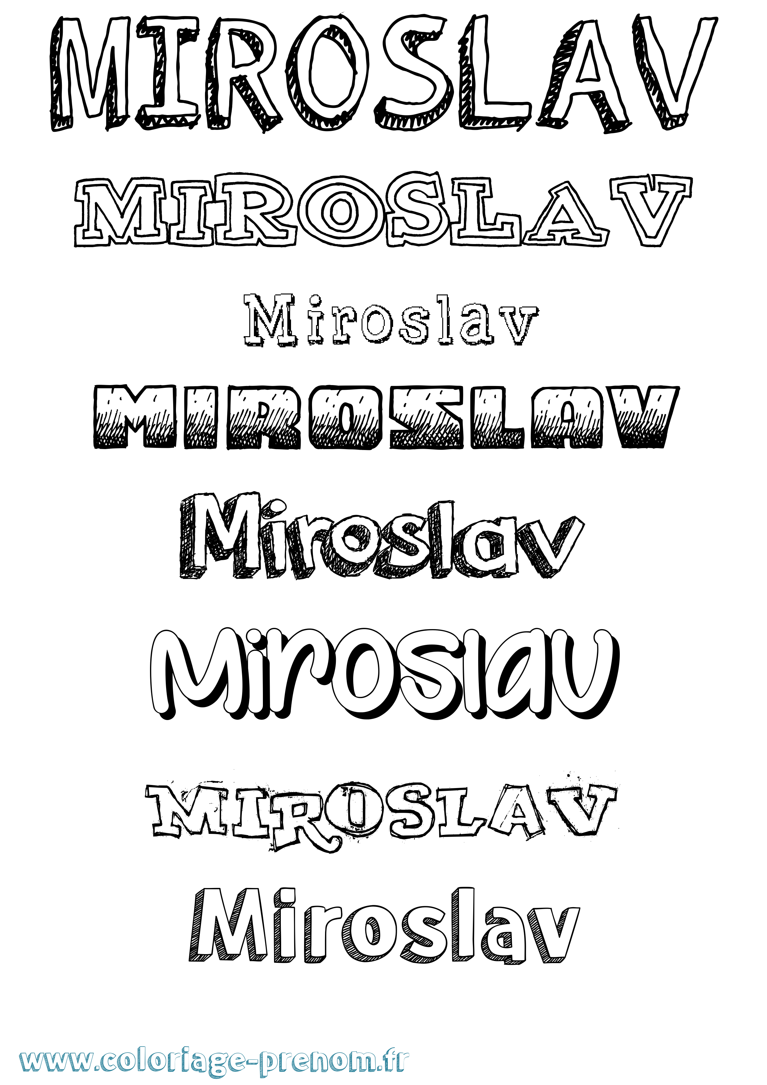Coloriage prénom Miroslav Dessiné