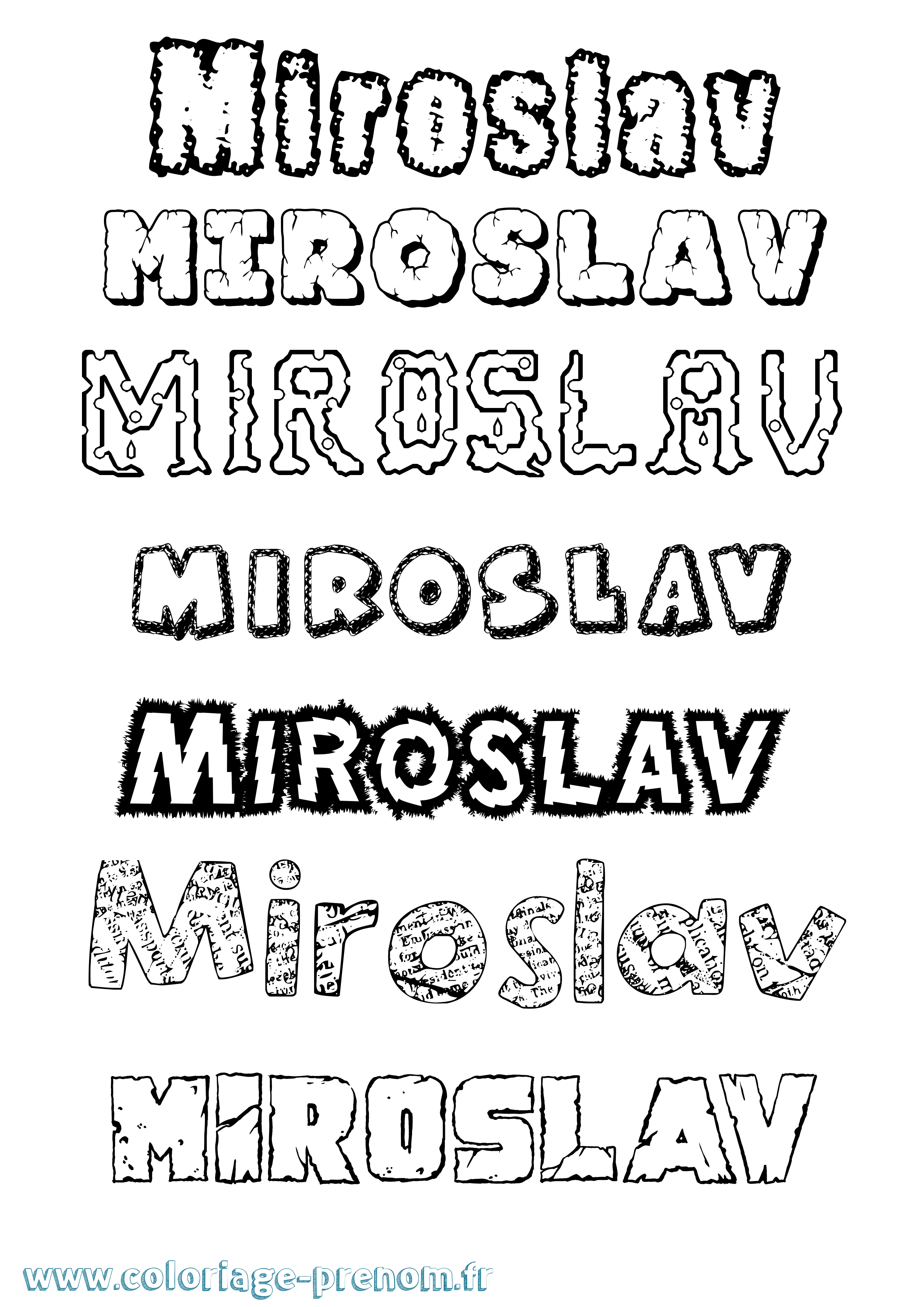 Coloriage Miroslav Destructuré Coloriage prénom Miroslav Destructuré