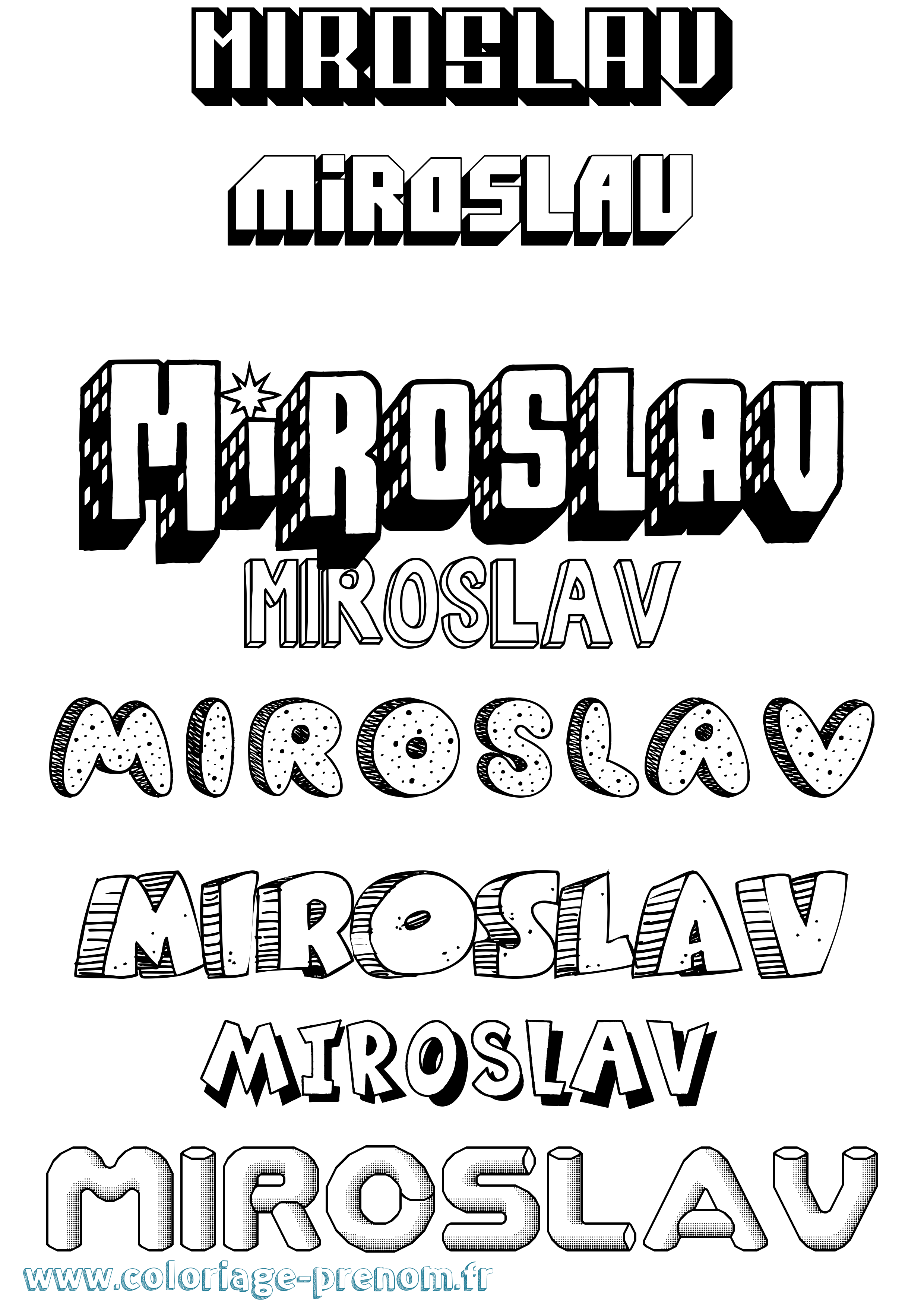 Coloriage Miroslav Effet 3D Coloriage prénom Miroslav Effet 3D