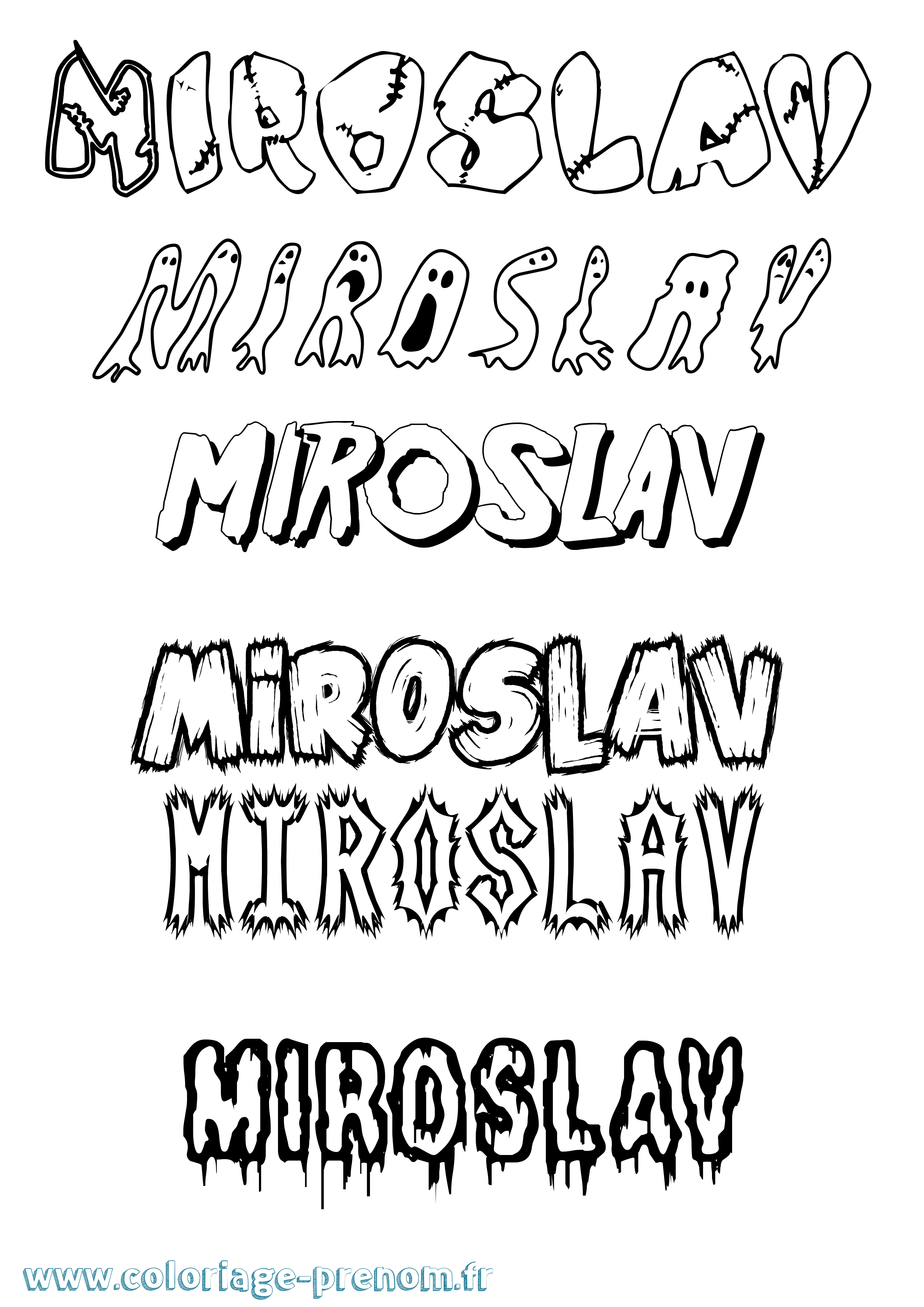 Coloriage prénom Miroslav Frisson