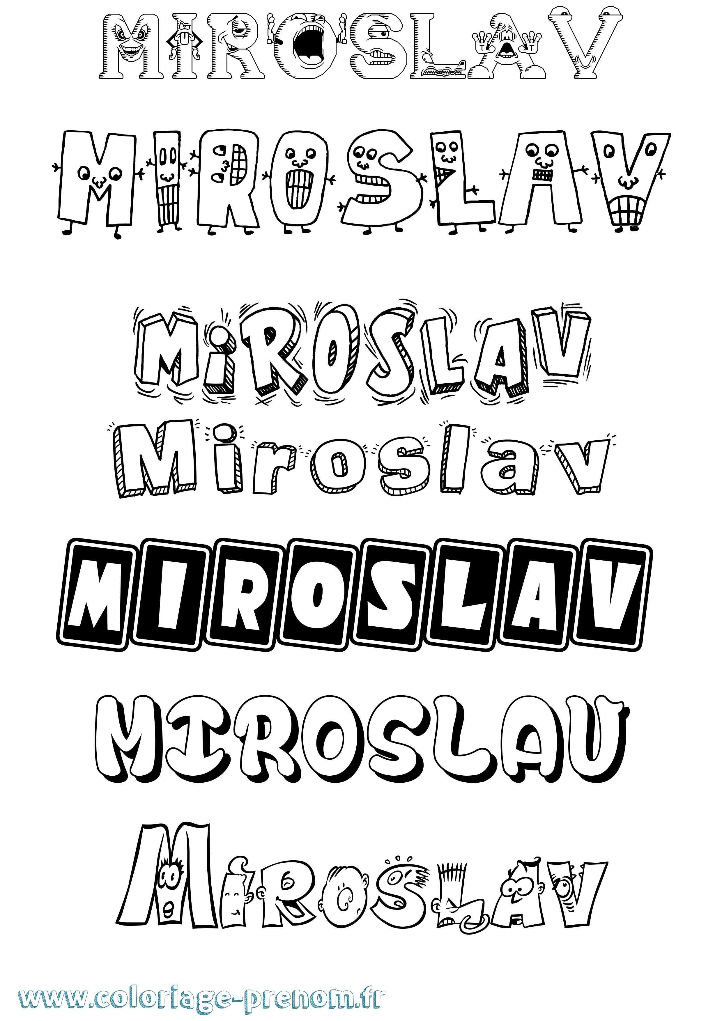 Coloriage Miroslav Fun Coloriage prénom Miroslav Fun