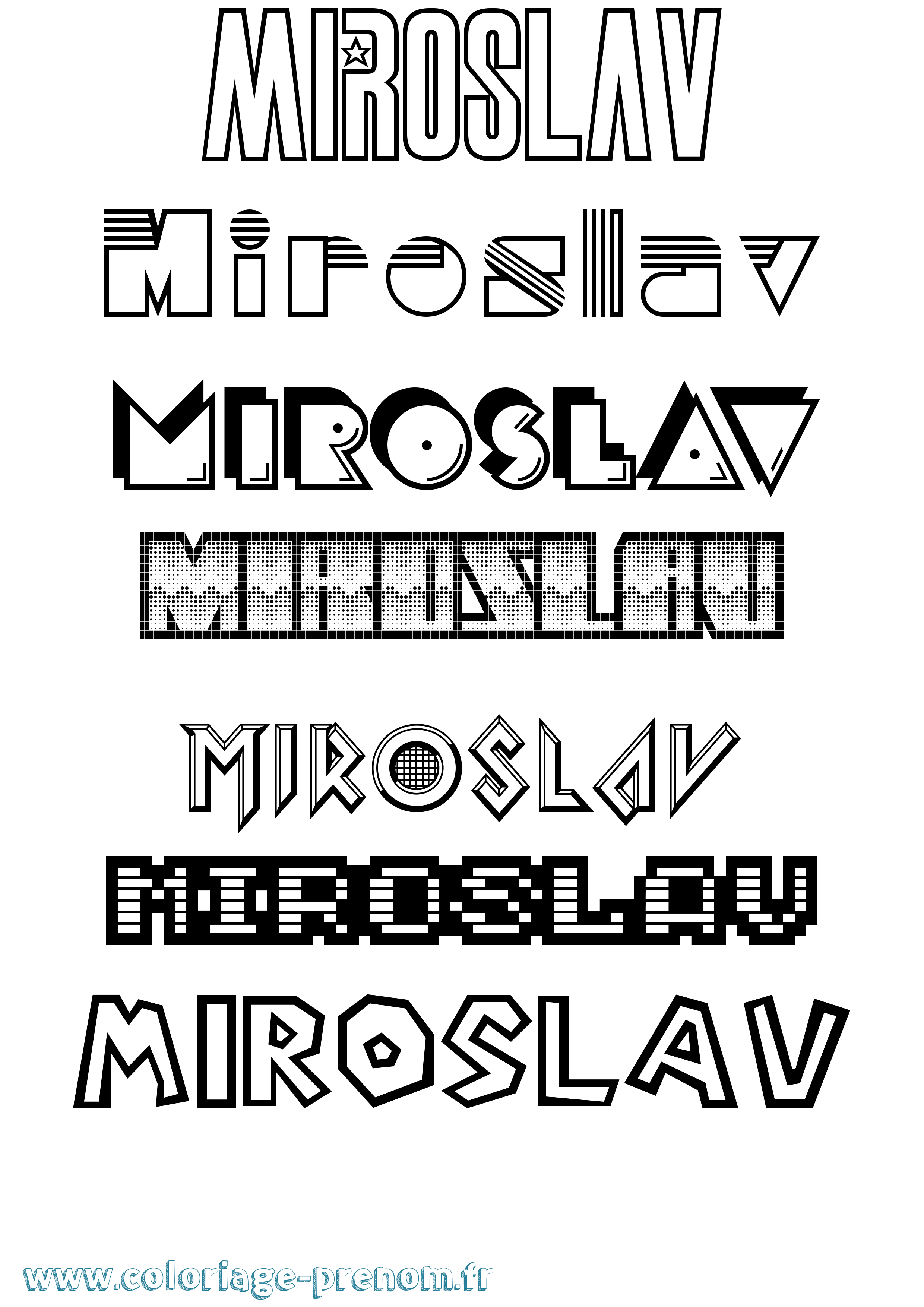 Coloriage Miroslav Jeux Vidéos Coloriage prénom Miroslav Jeux Vidéos