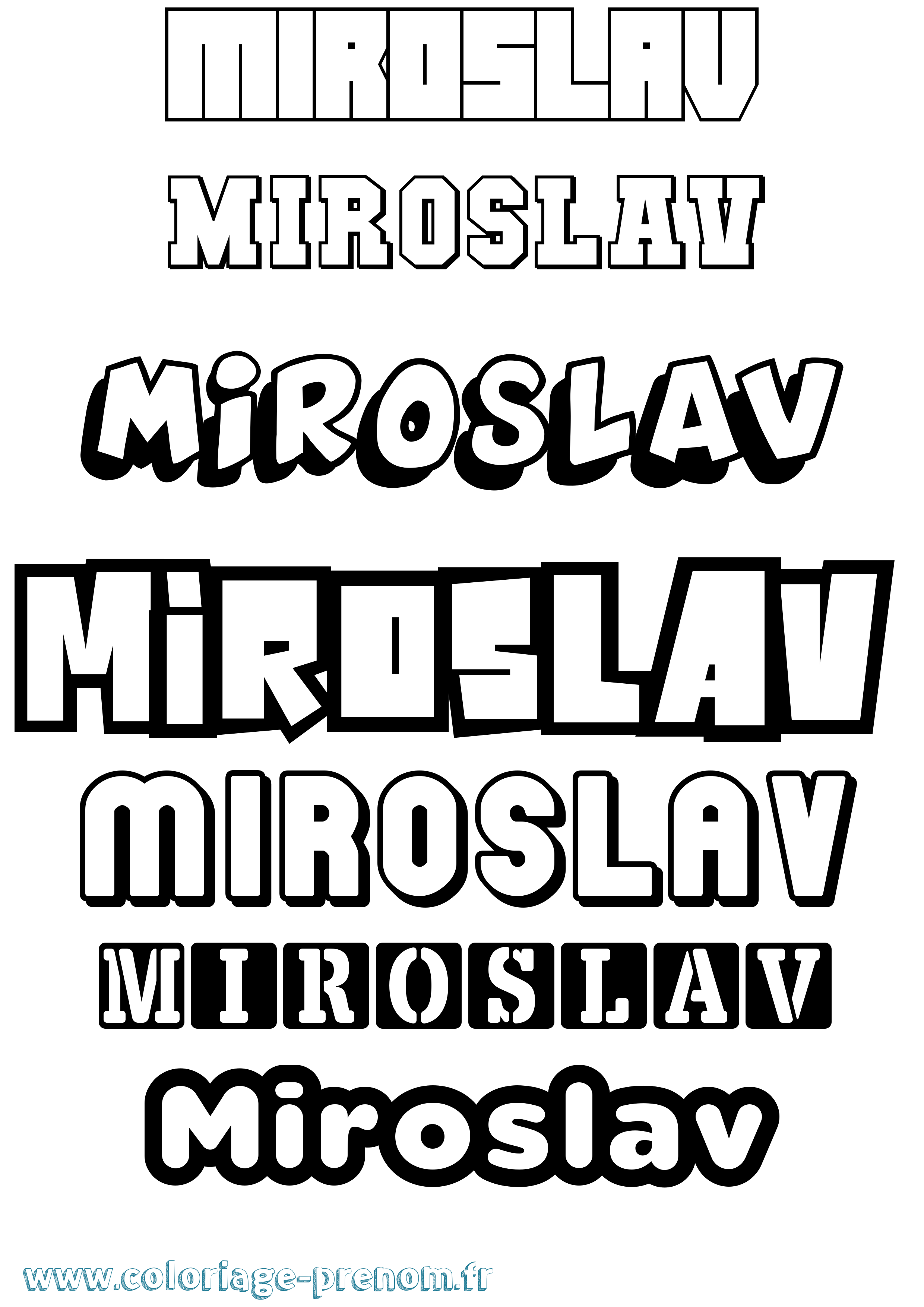 Coloriage prénom Miroslav Simple