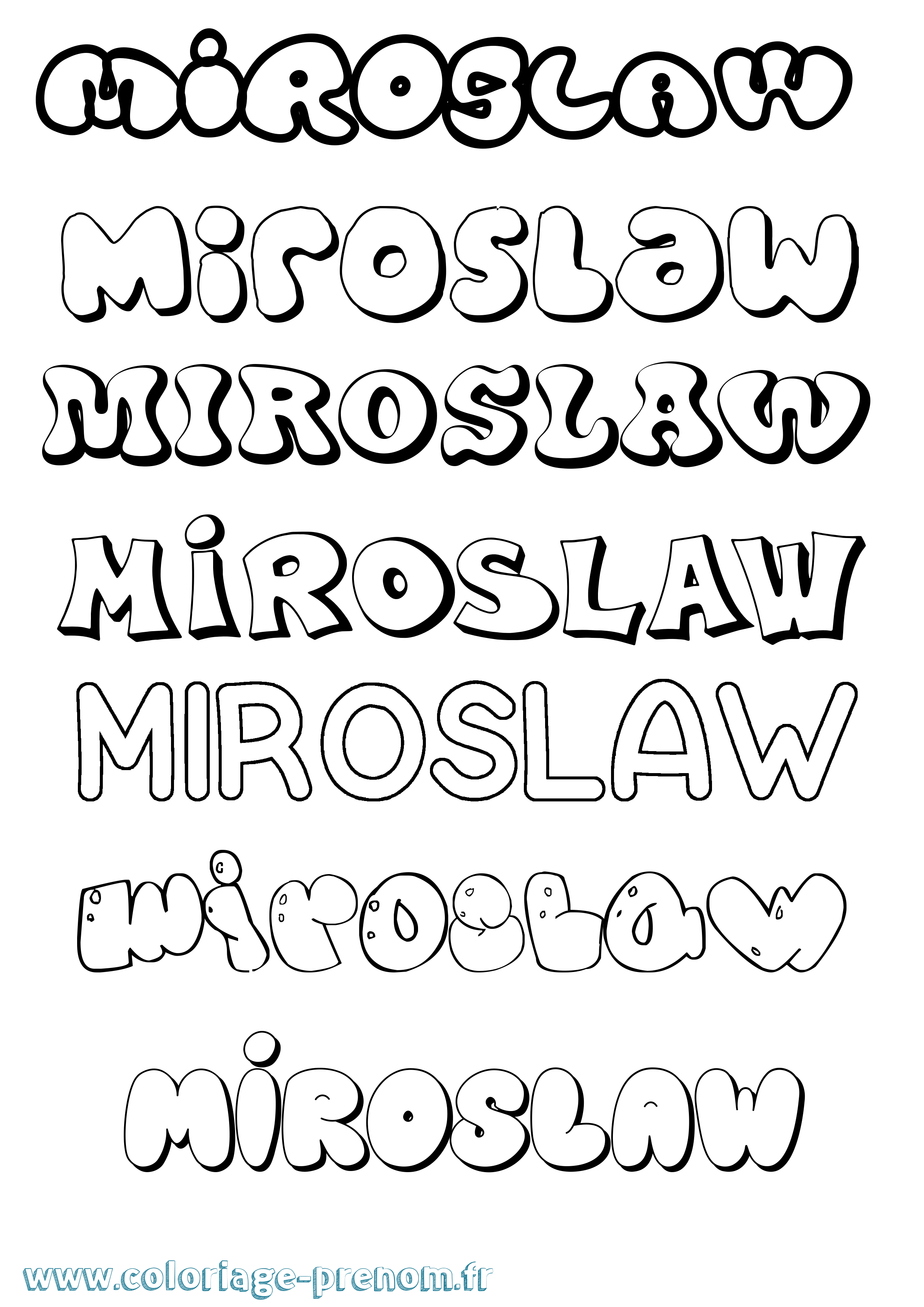 Coloriage Miroslaw Bubble Coloriage prénom Miroslaw Bubble