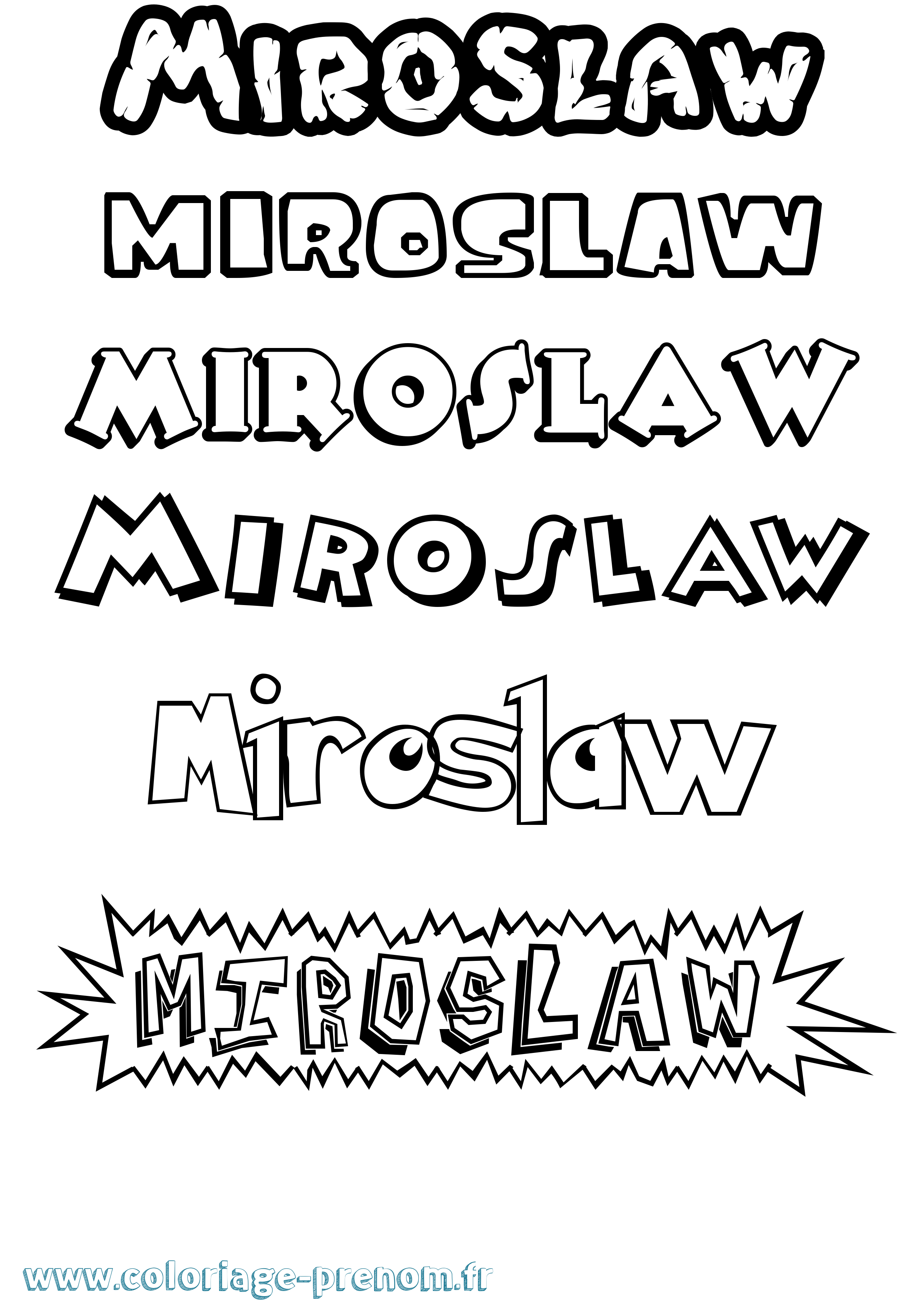Coloriage prénom Miroslaw Dessin Animé