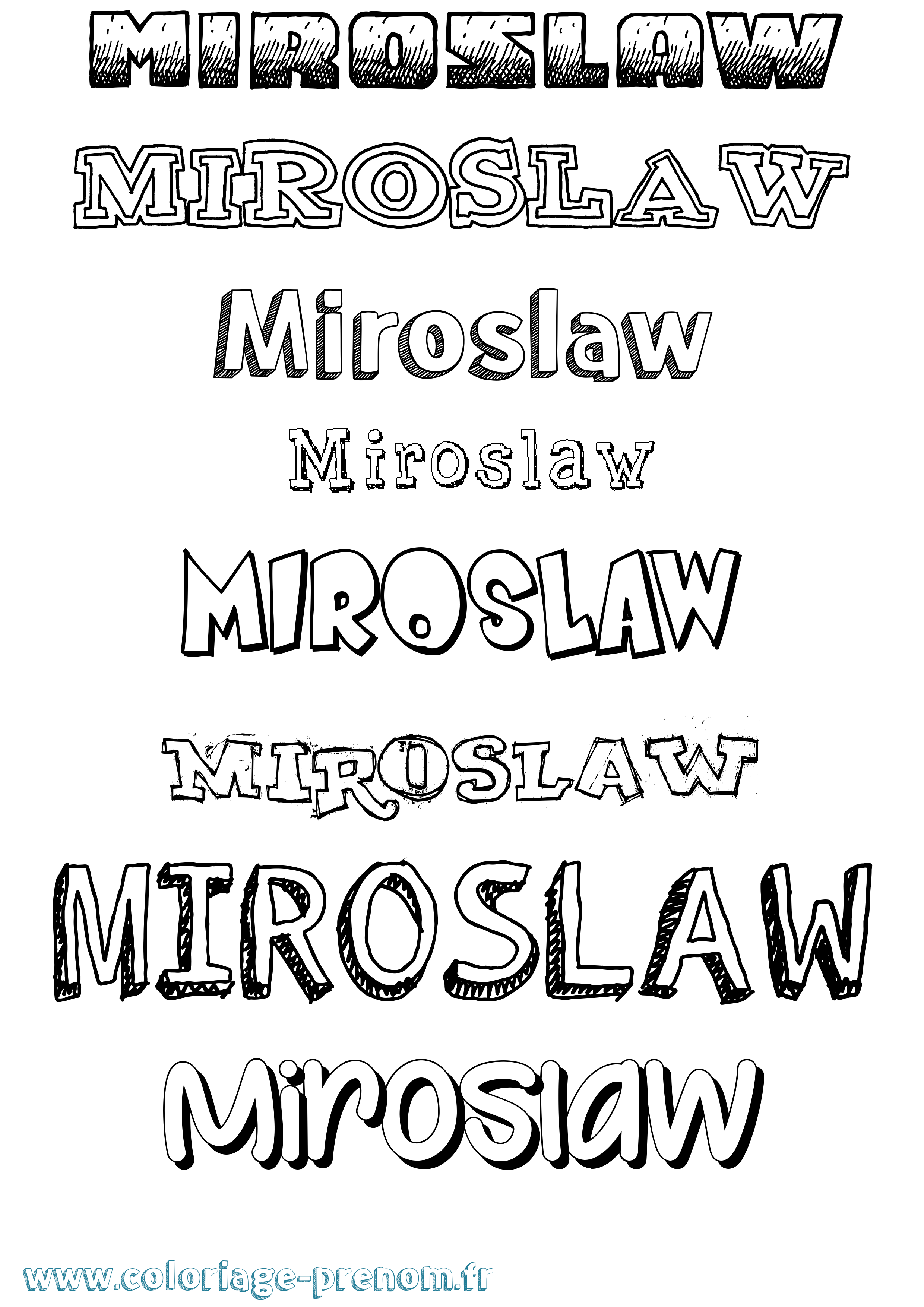 Coloriage Miroslaw Dessiné Coloriage prénom Miroslaw Dessiné