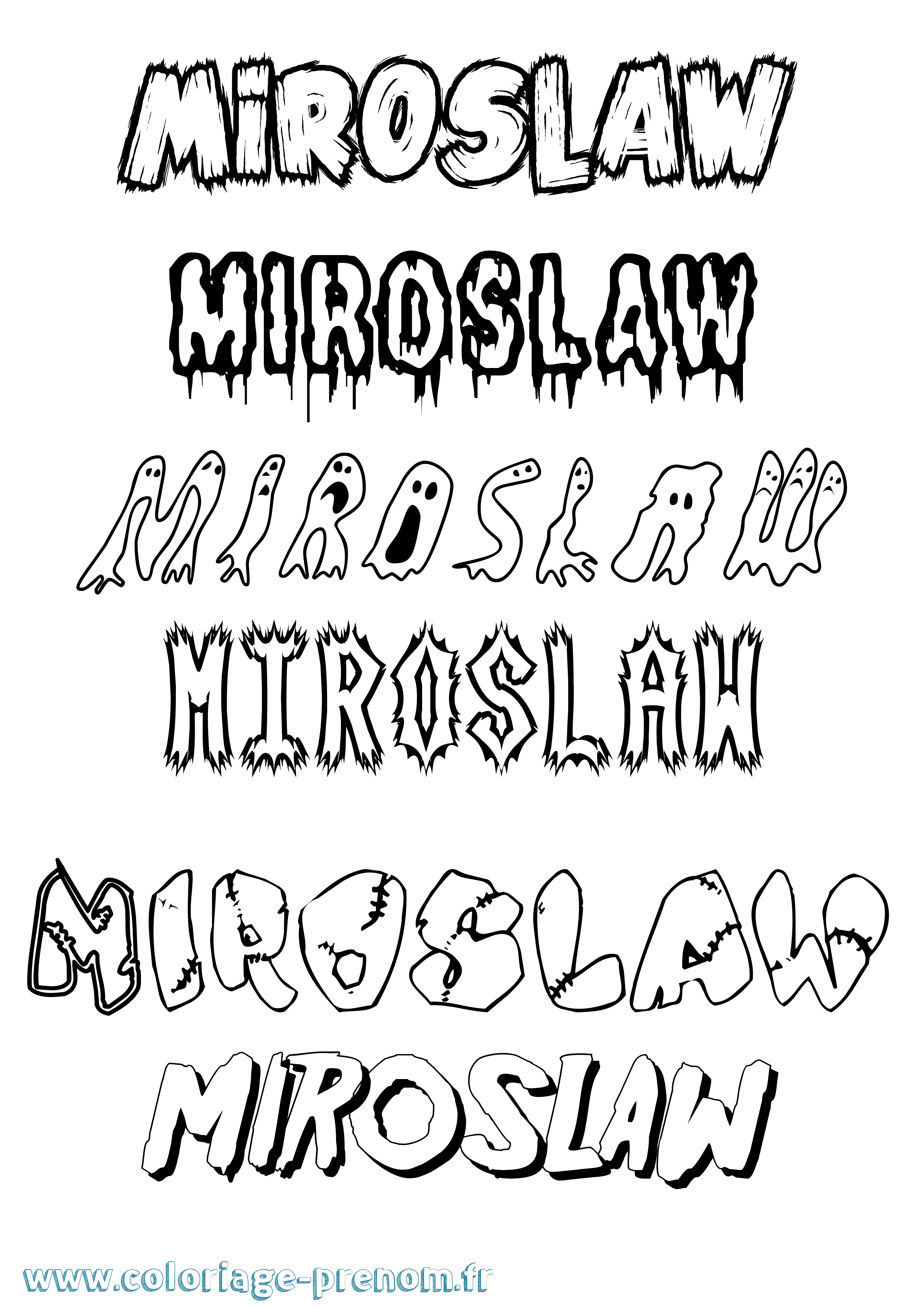 Coloriage Miroslaw Frisson Coloriage prénom Miroslaw Frisson