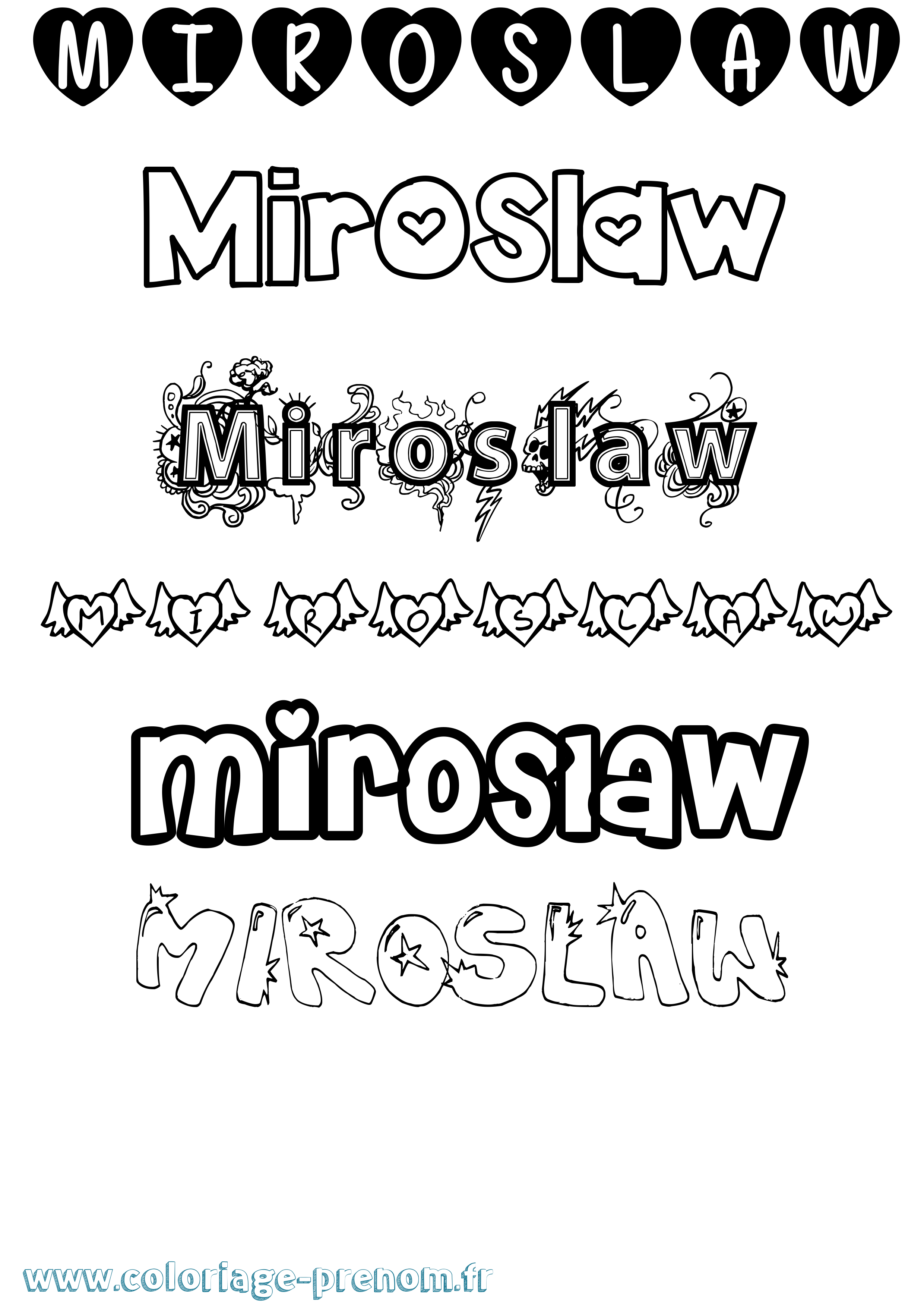 Coloriage Miroslaw Girly Coloriage prénom Miroslaw Girly