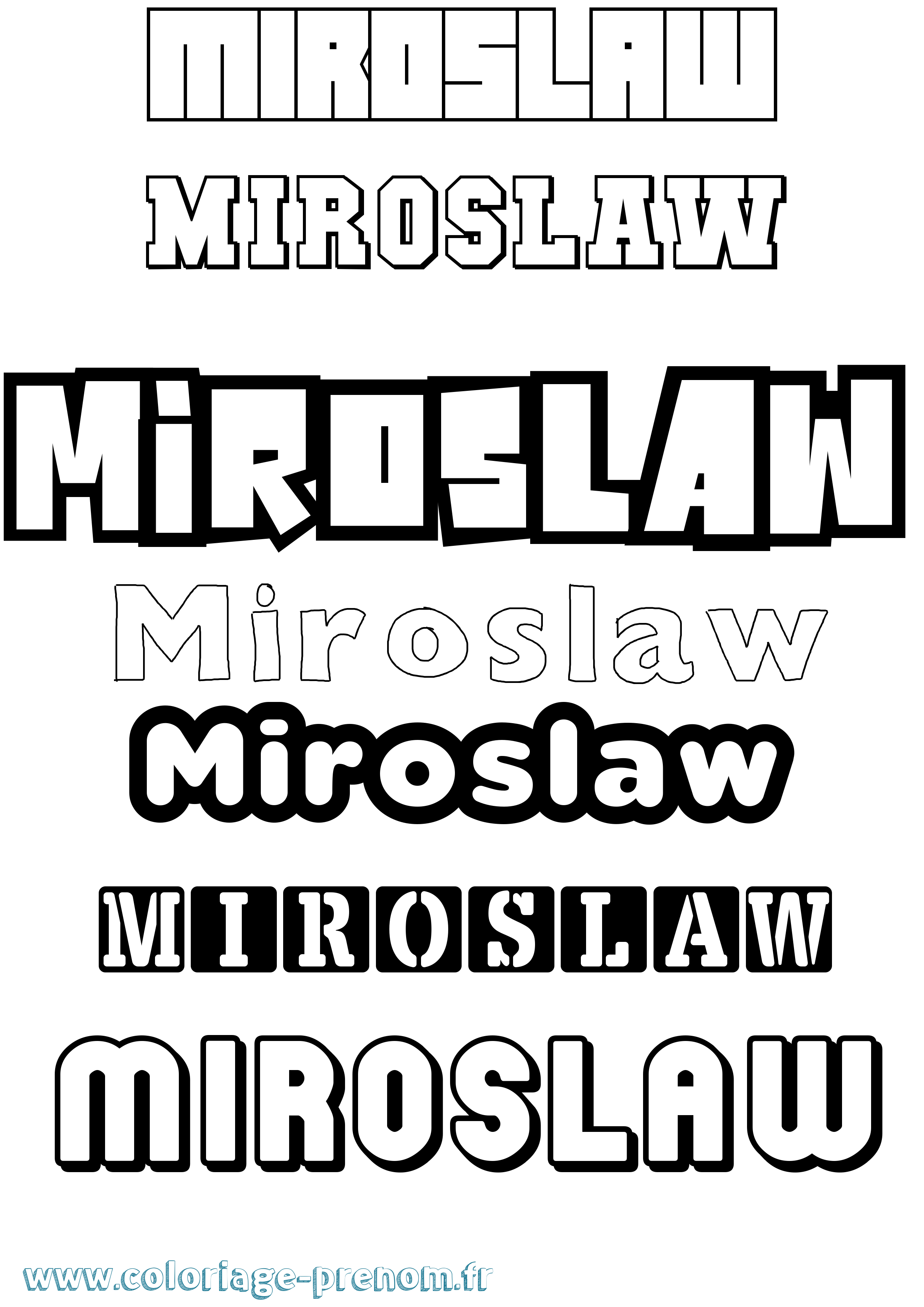 Coloriage prénom Miroslaw Simple