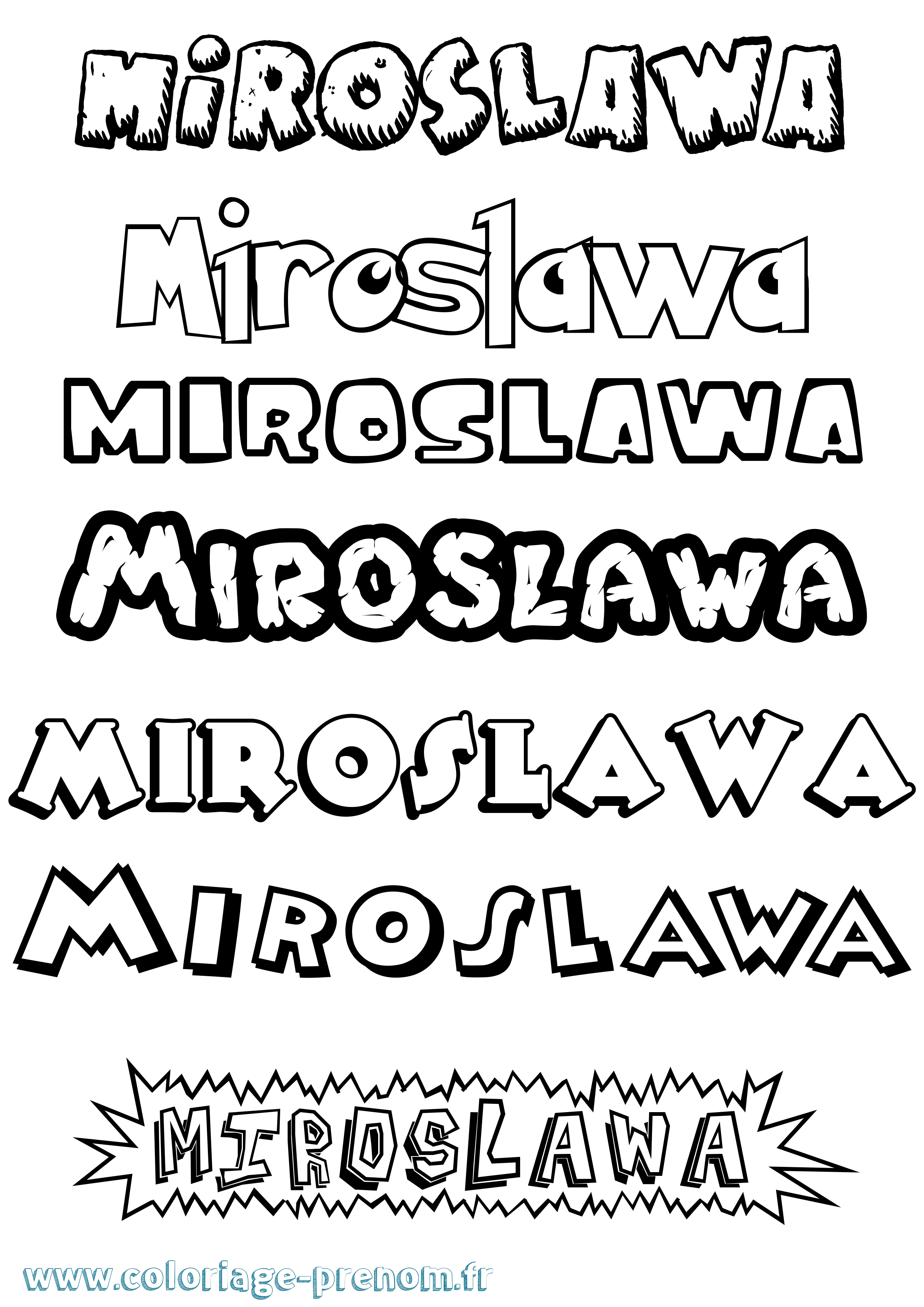 Coloriage prénom Miroslawa Dessin Animé