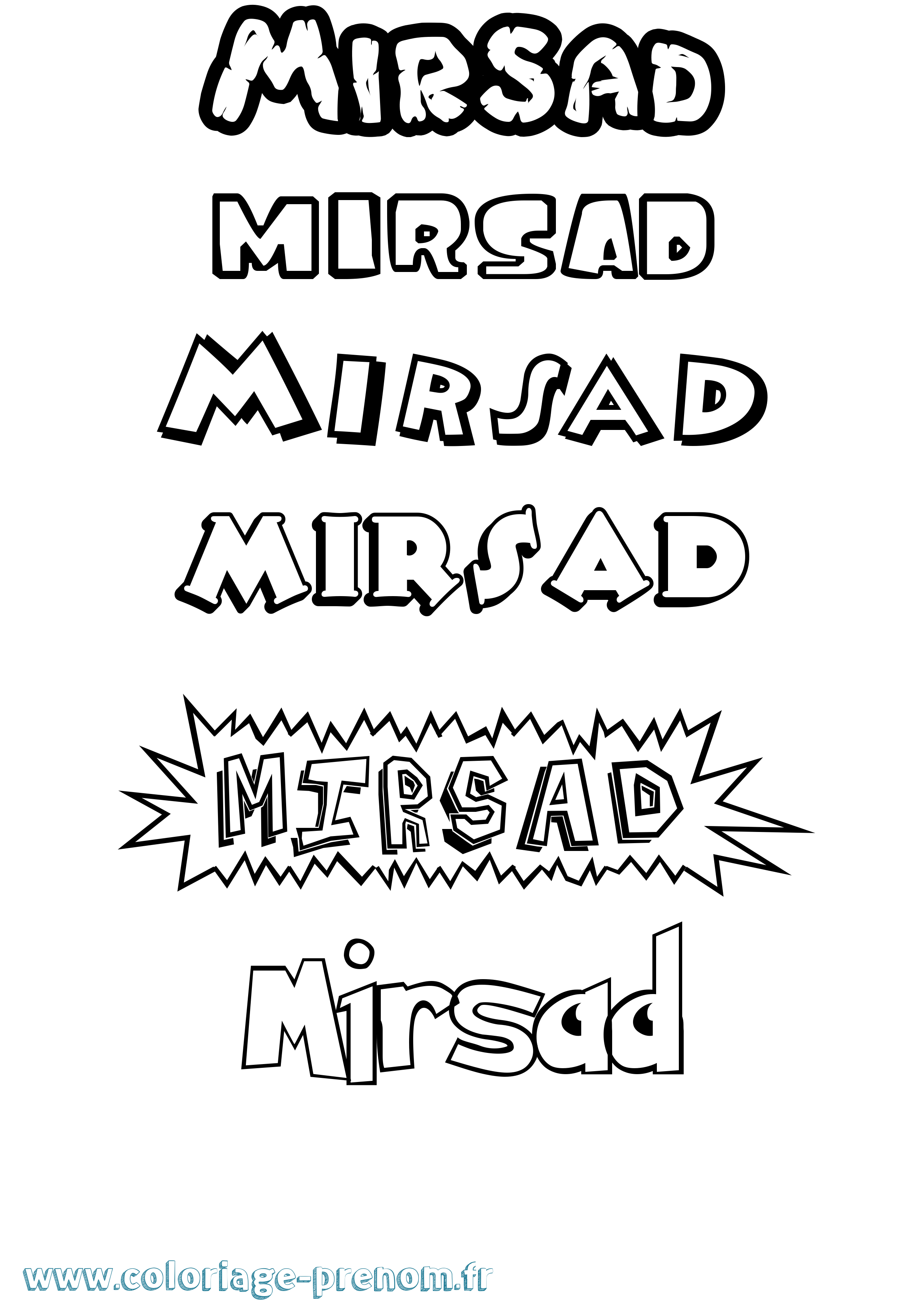 Coloriage Mirsad Dessin Animé Coloriage prénom Mirsad Dessin Animé