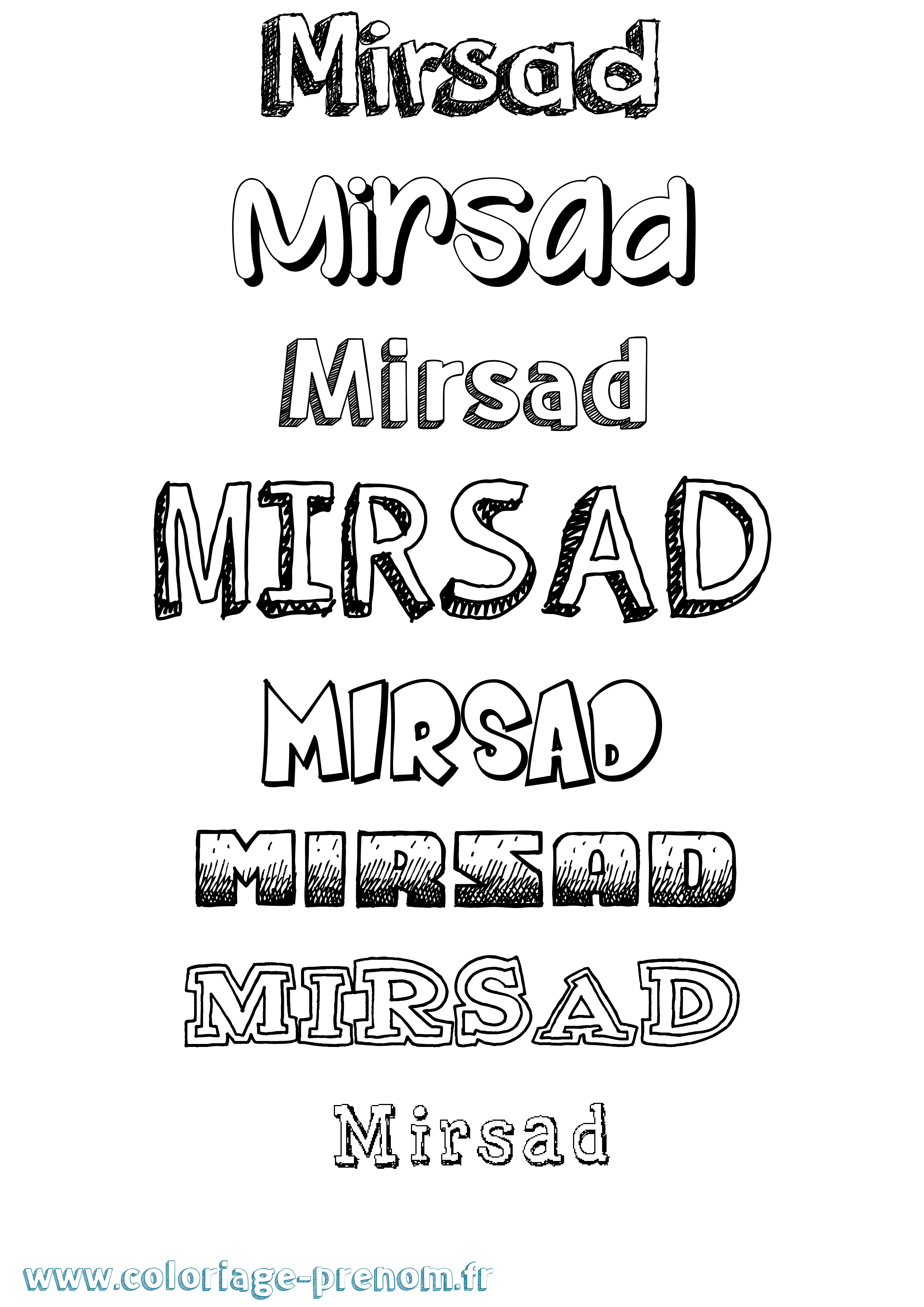 Coloriage Mirsad Dessiné Coloriage prénom Mirsad Dessiné