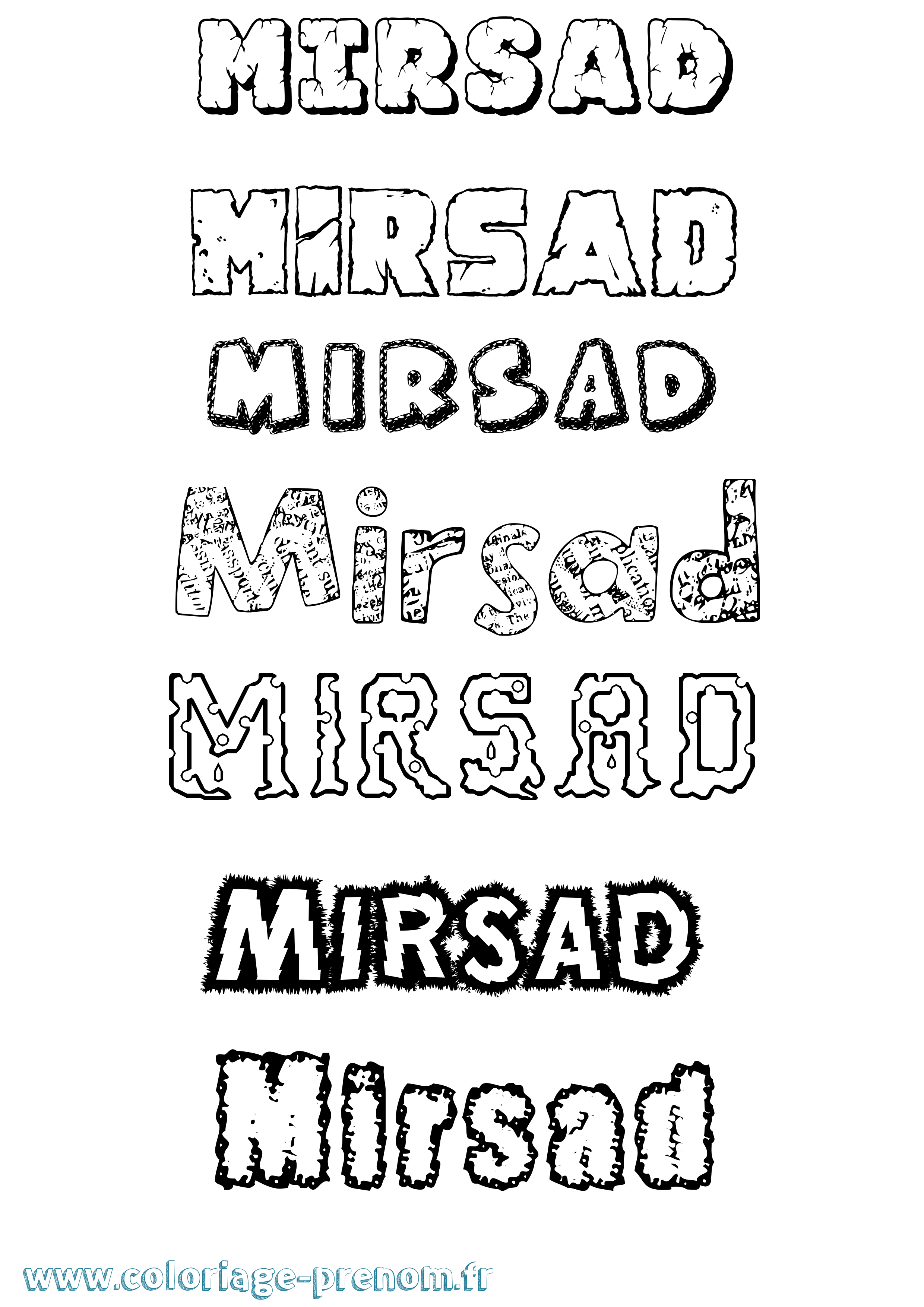Coloriage Mirsad Destructuré Coloriage prénom Mirsad Destructuré