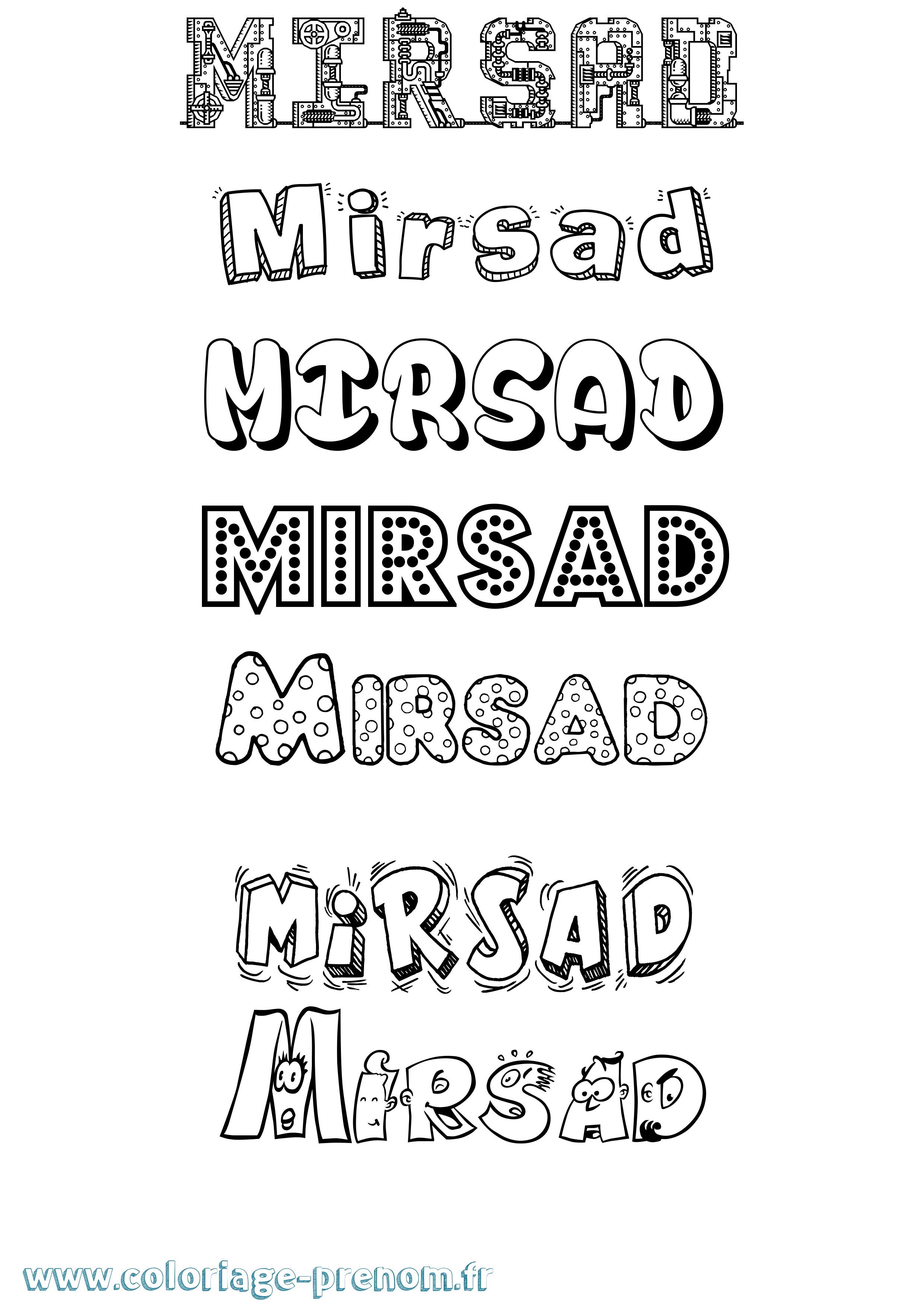 Coloriage prénom Mirsad Fun