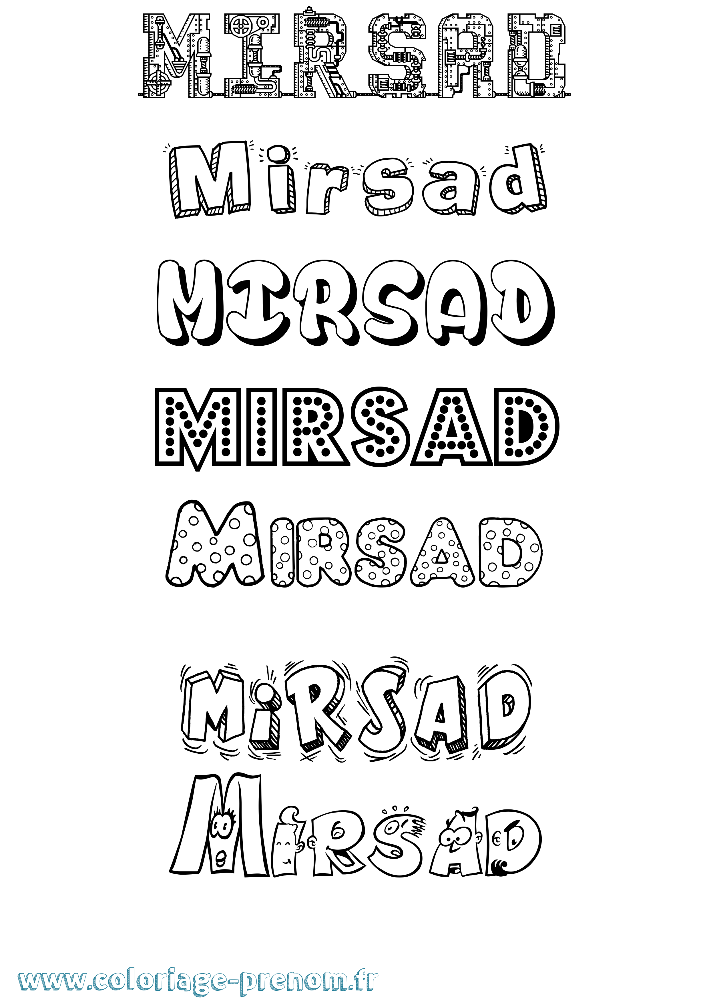Coloriage Mirsad Fun Coloriage prénom Mirsad Fun