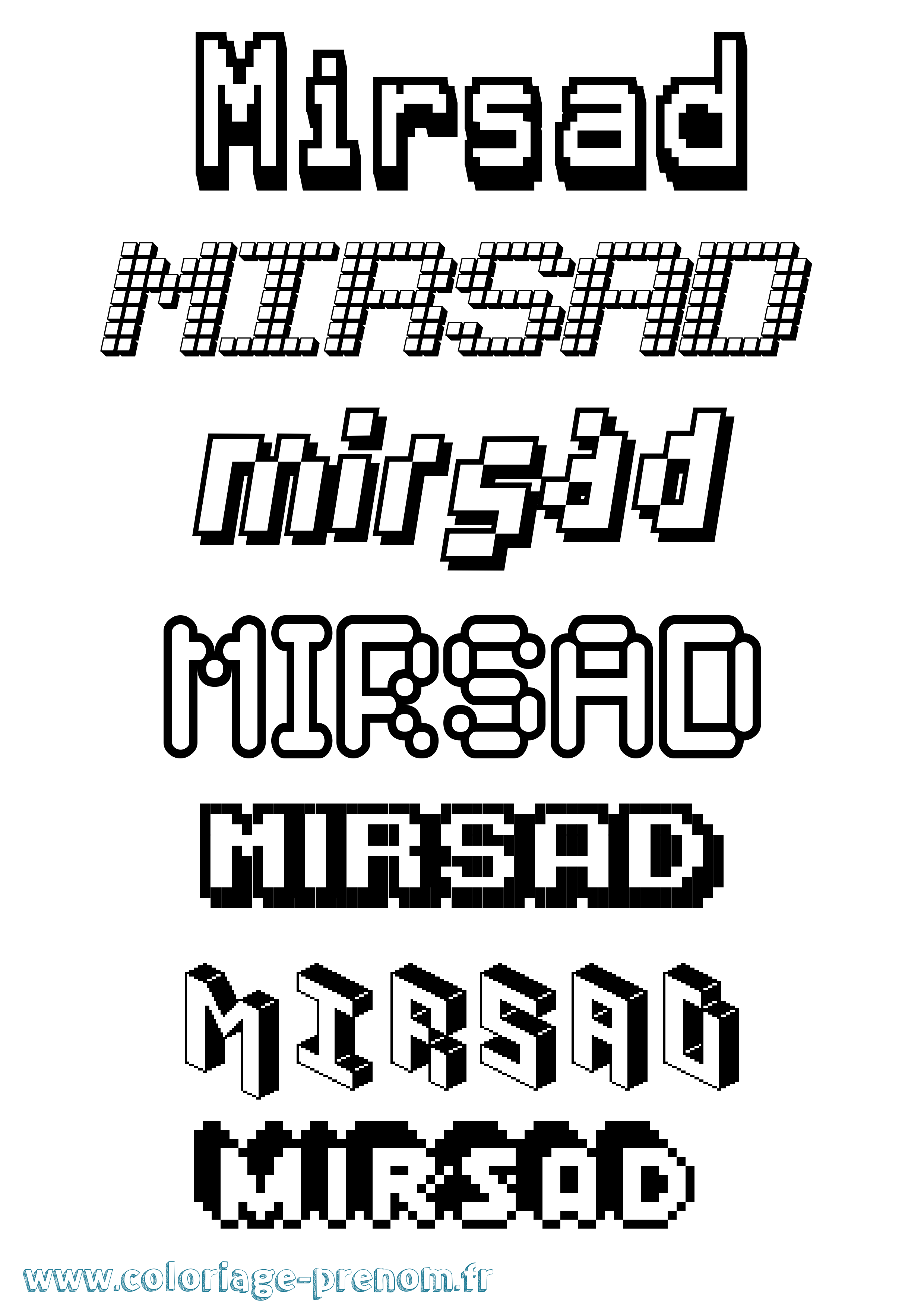 Coloriage Mirsad Pixel Coloriage prénom Mirsad Pixel