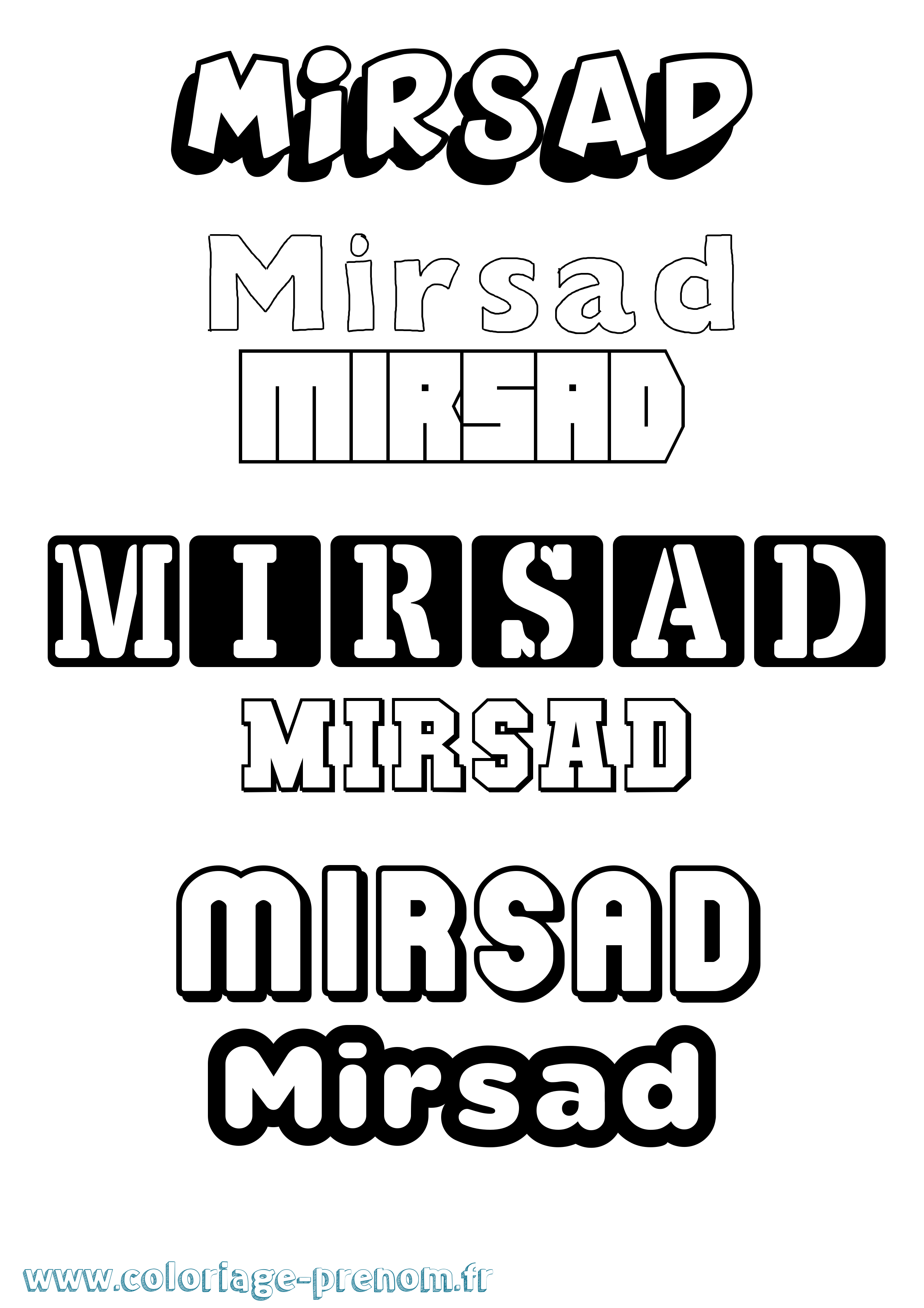 Coloriage prénom Mirsad Simple