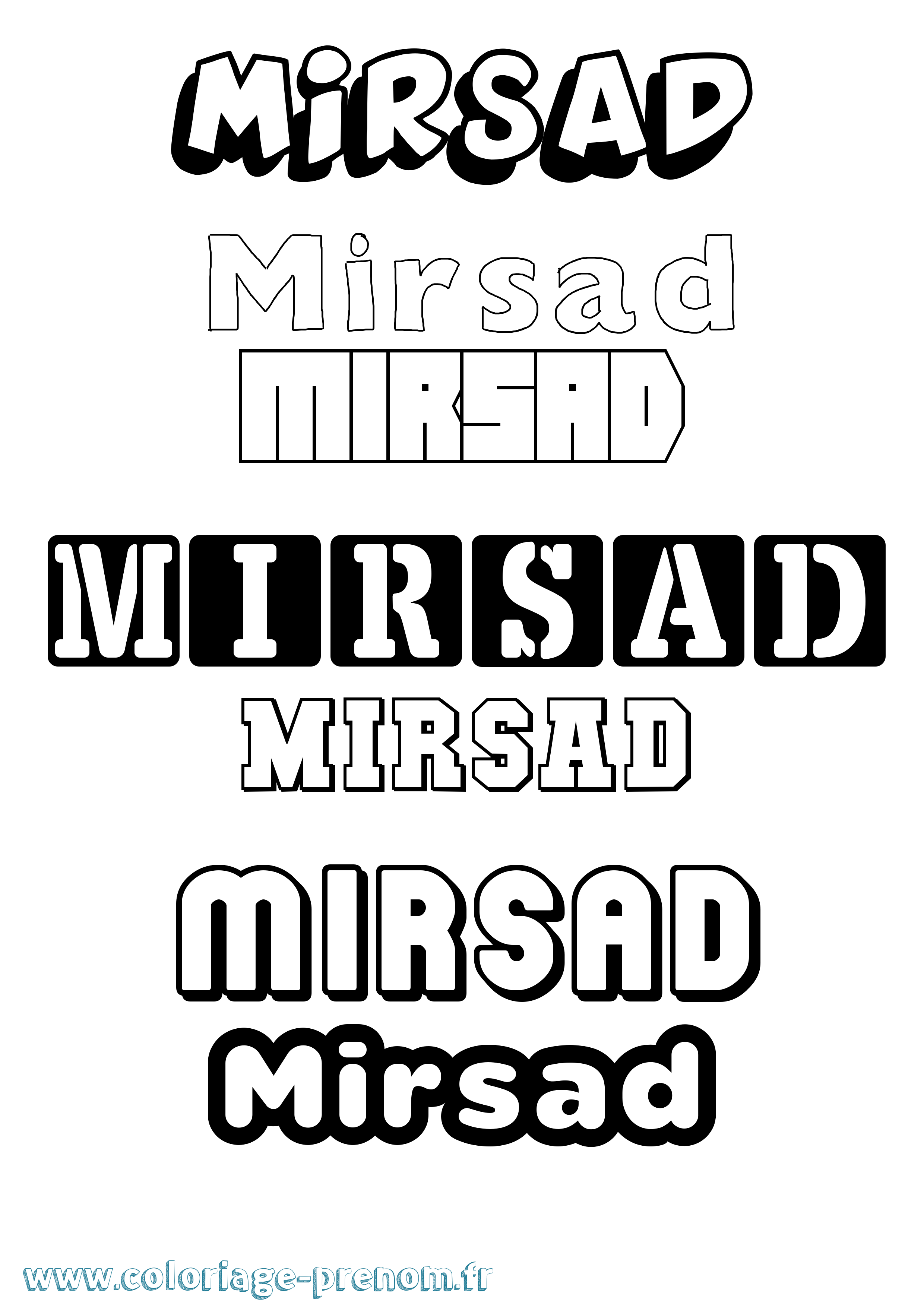 Coloriage Mirsad Simple Coloriage prénom Mirsad Simple