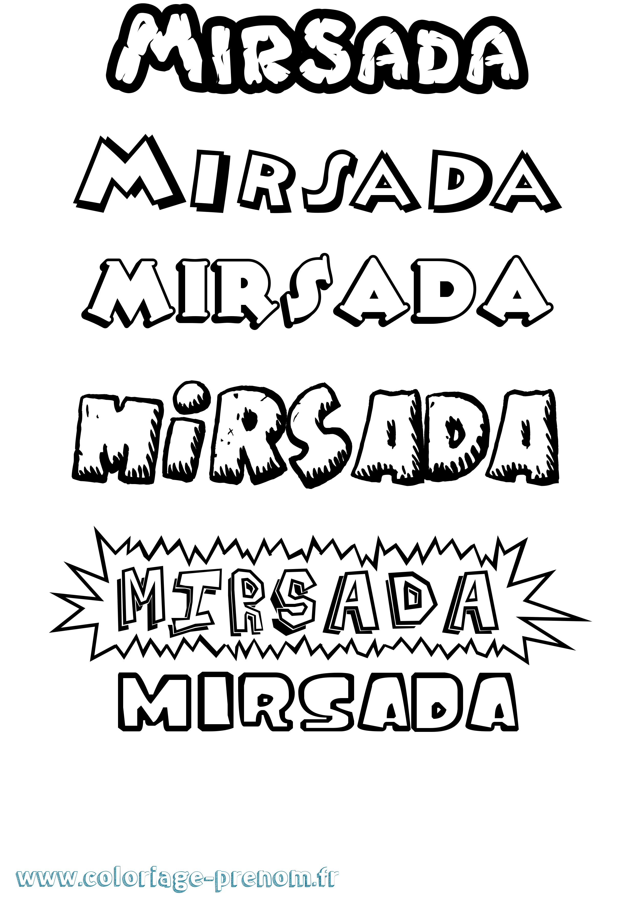 Coloriage Mirsada Dessin Animé Coloriage prénom Mirsada Dessin Animé