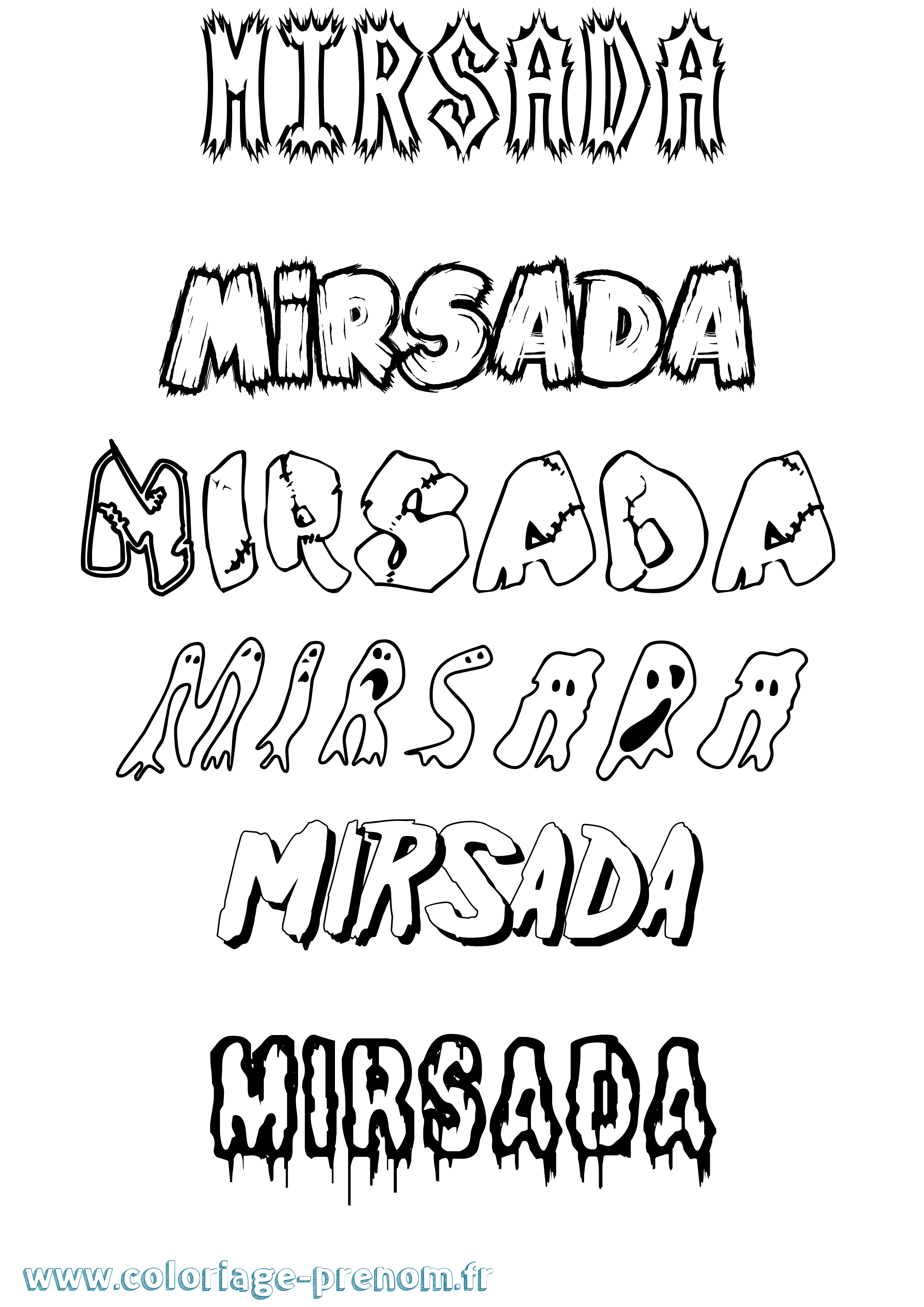 Coloriage Mirsada Frisson Coloriage prénom Mirsada Frisson
